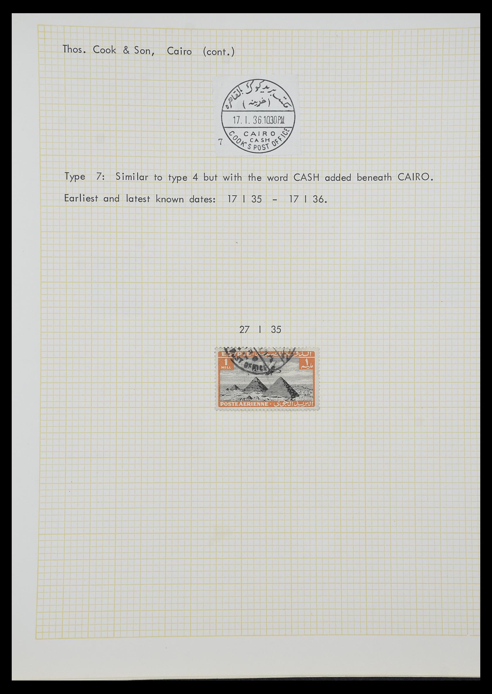 33994 042 - Postzegelverzameling 33994 Egypte hotel stempels 1900-1935.