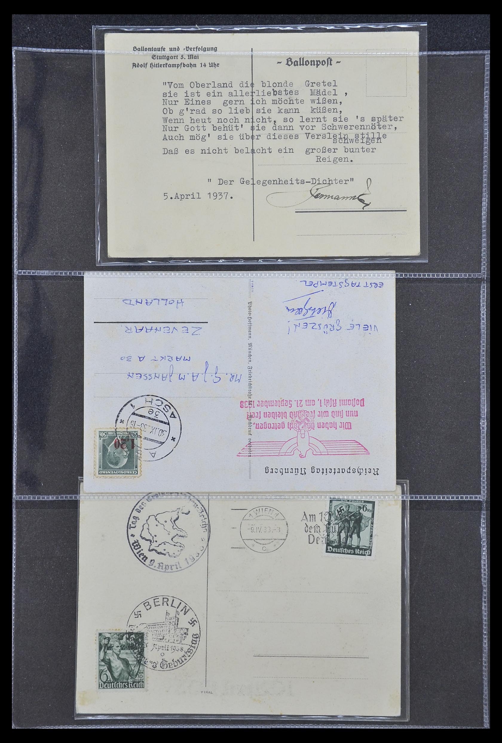 33995 020 - Postzegelverzameling 33995 Duitsland propaganda kaarten.