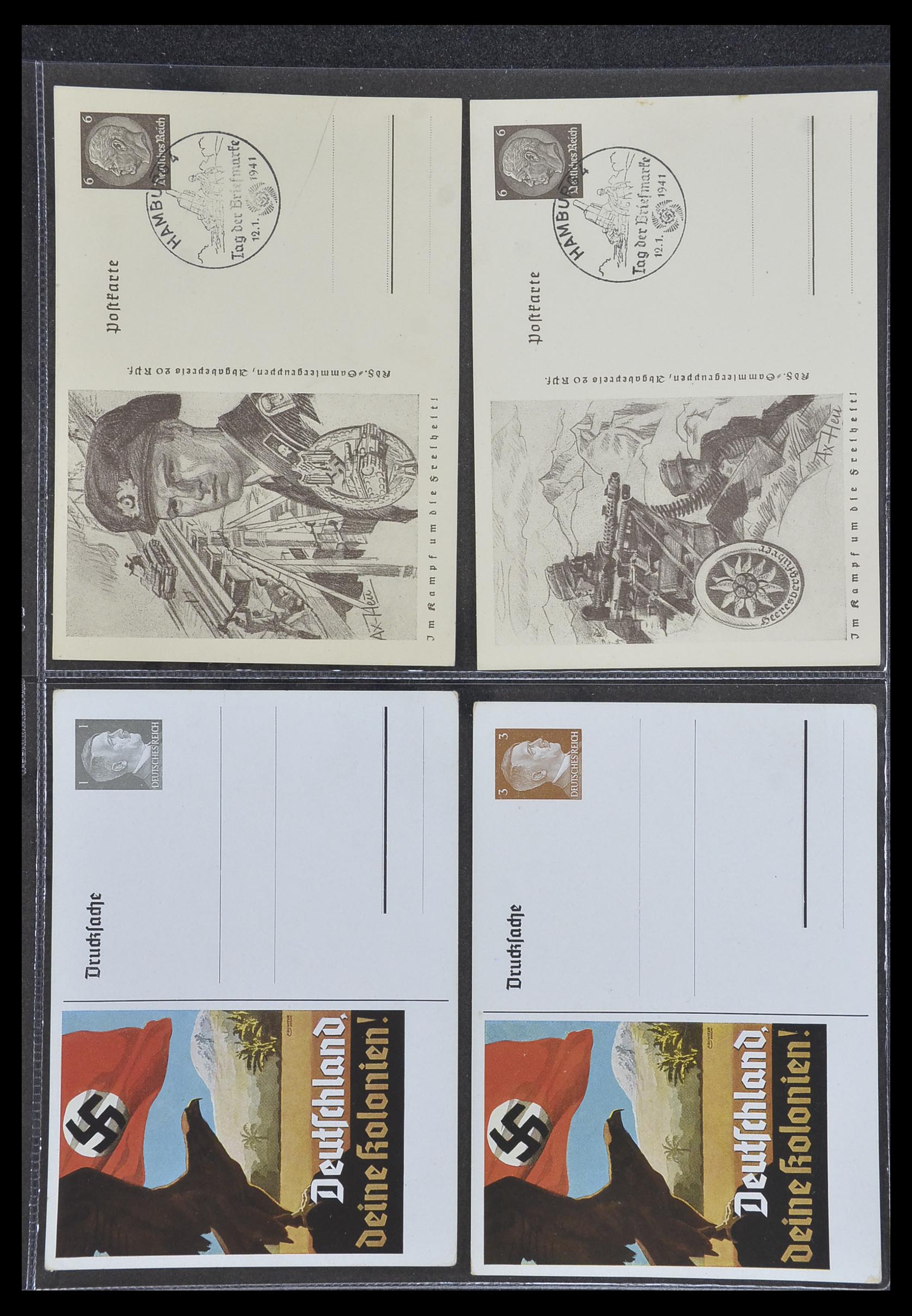 33995 037 - Postzegelverzameling 33995 Duitsland propaganda kaarten.