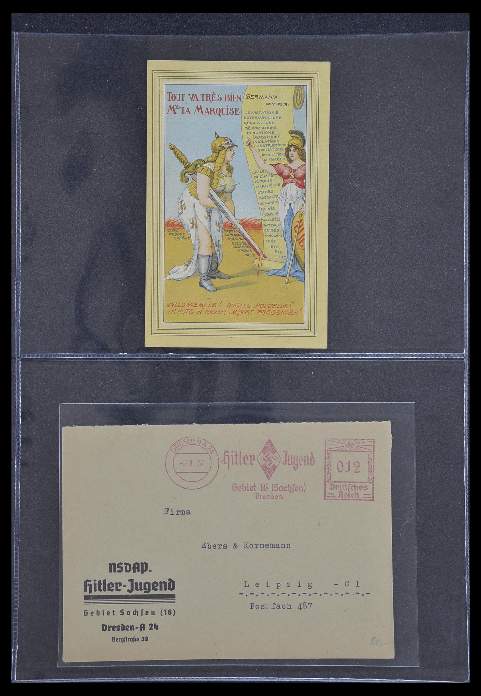 33995 053 - Postzegelverzameling 33995 Duitsland propaganda kaarten.
