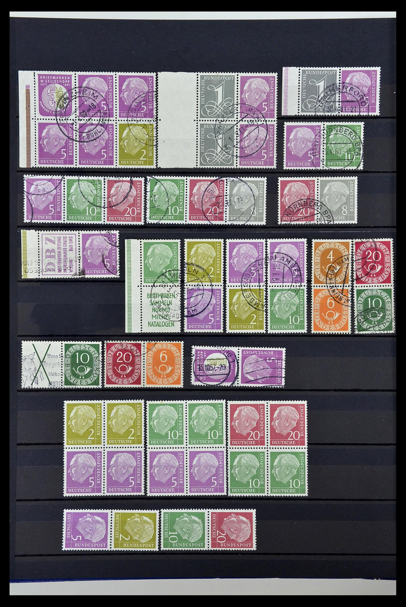 34003 026 - Postzegelverzameling 34003 Bundespost combinaties 1950-2020.