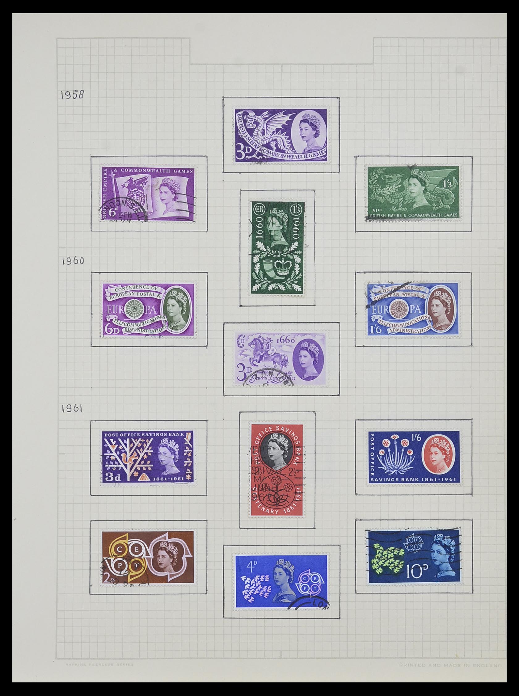 34007 008 - Postzegelverzameling 34007 Engeland en koloniën 1868-1970.