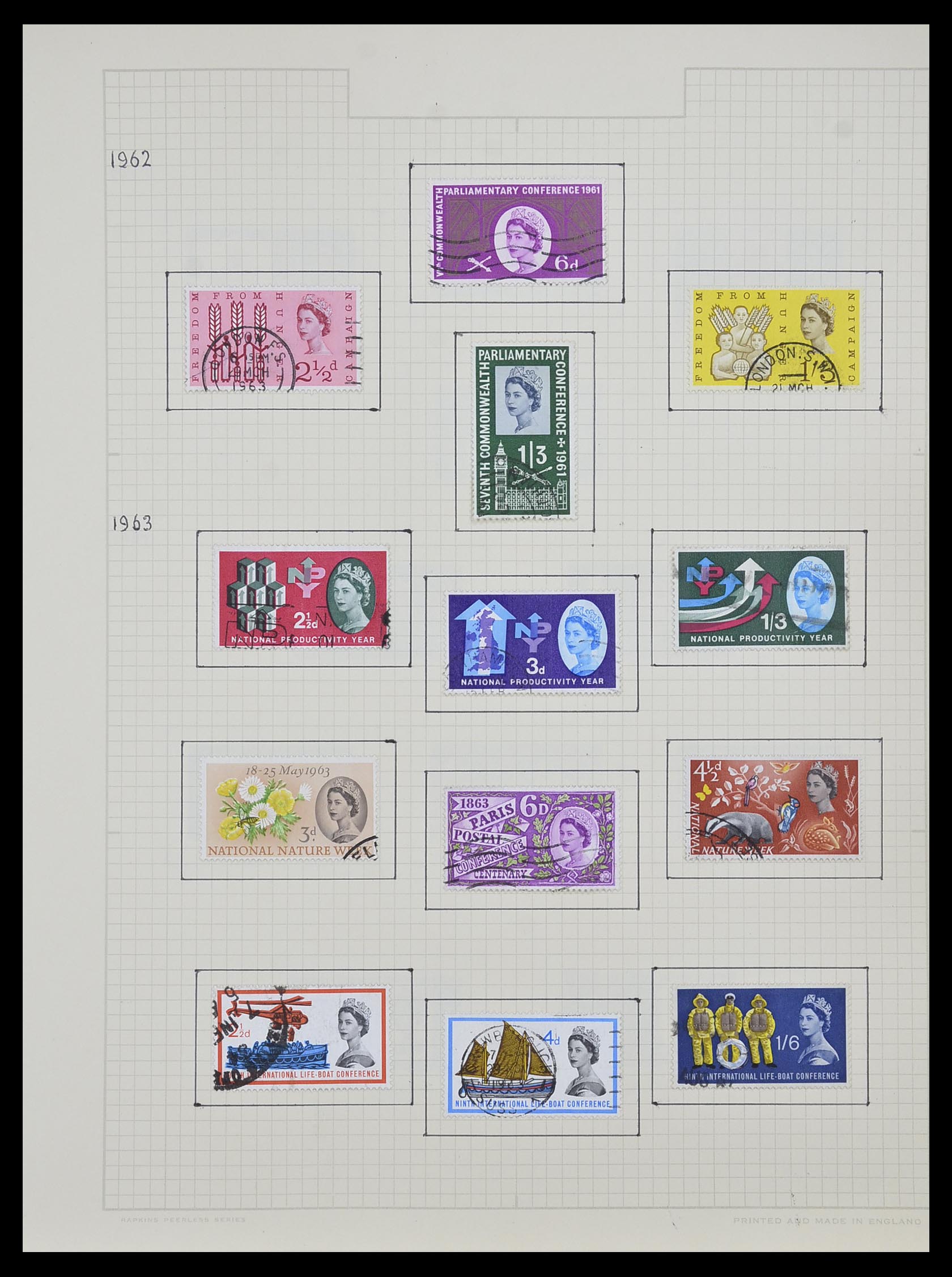 34007 009 - Postzegelverzameling 34007 Engeland en koloniën 1868-1970.