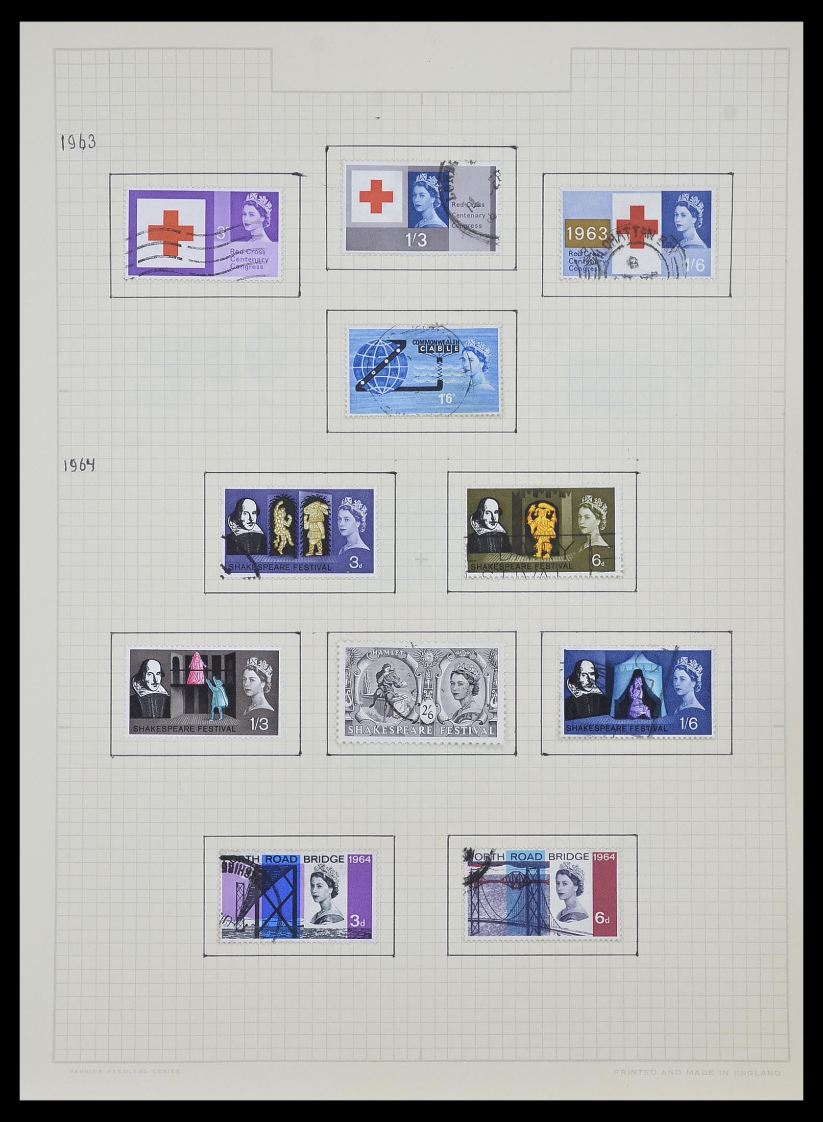 34007 010 - Postzegelverzameling 34007 Engeland en koloniën 1868-1970.