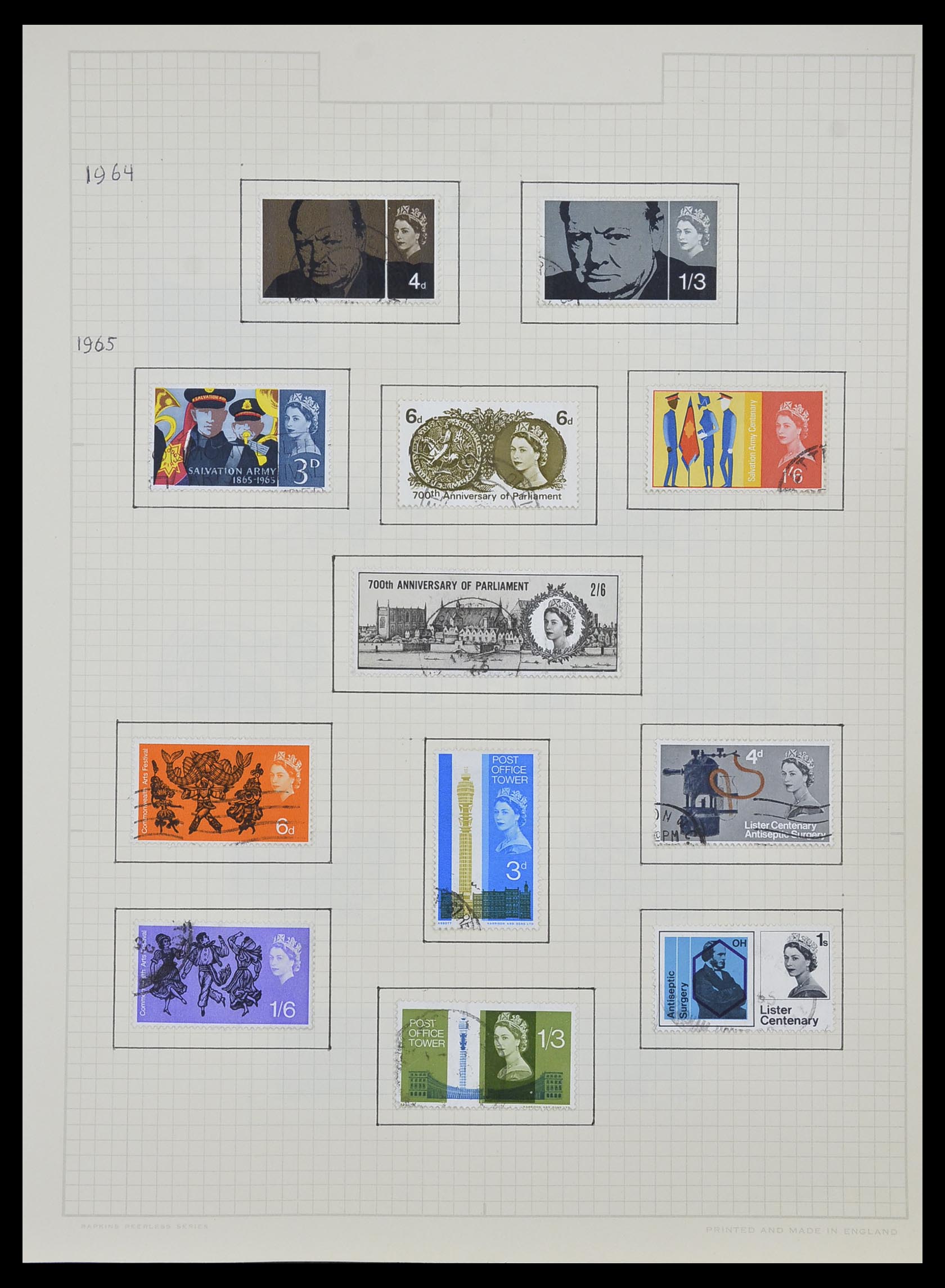 34007 012 - Postzegelverzameling 34007 Engeland en koloniën 1868-1970.