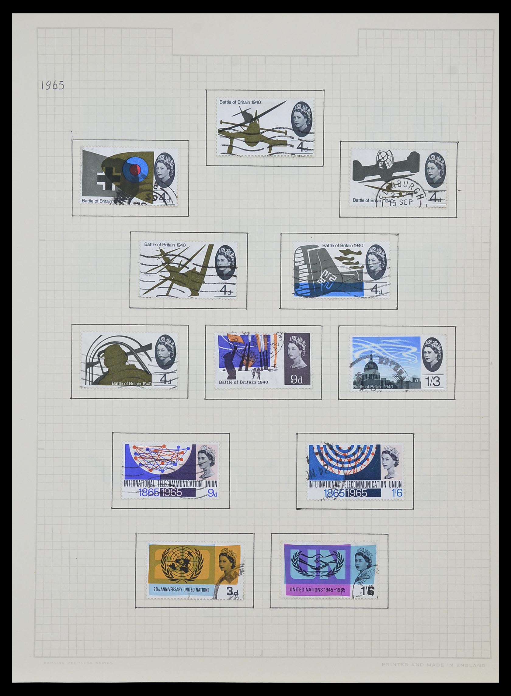 34007 013 - Postzegelverzameling 34007 Engeland en koloniën 1868-1970.