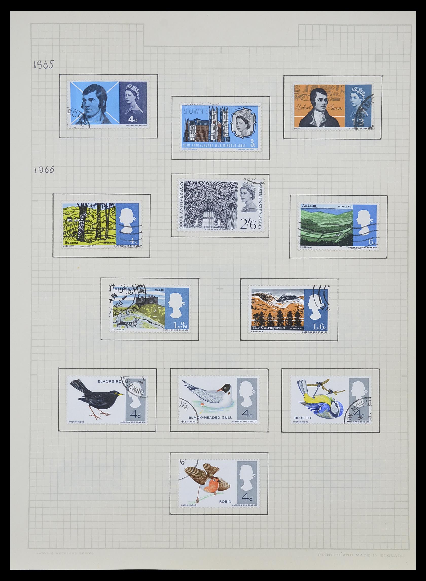 34007 014 - Postzegelverzameling 34007 Engeland en koloniën 1868-1970.
