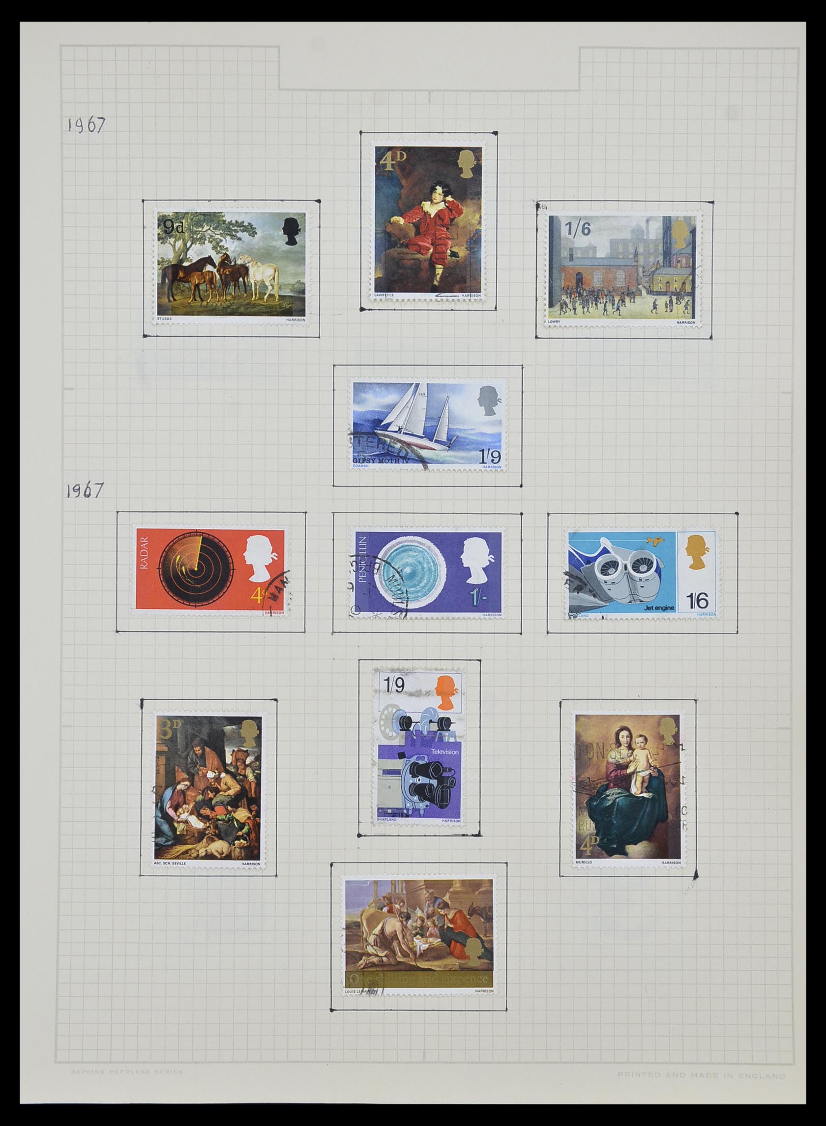 34007 017 - Postzegelverzameling 34007 Engeland en koloniën 1868-1970.