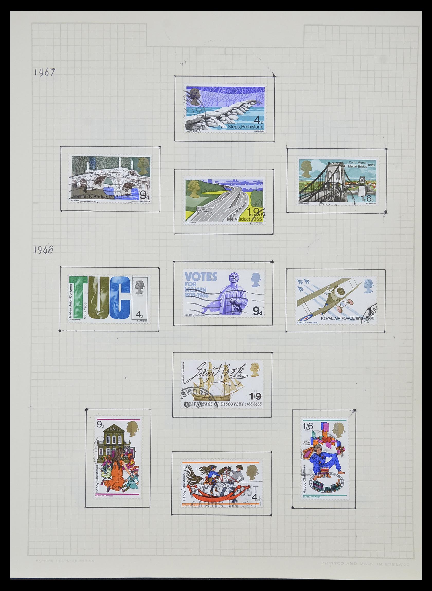 34007 018 - Postzegelverzameling 34007 Engeland en koloniën 1868-1970.