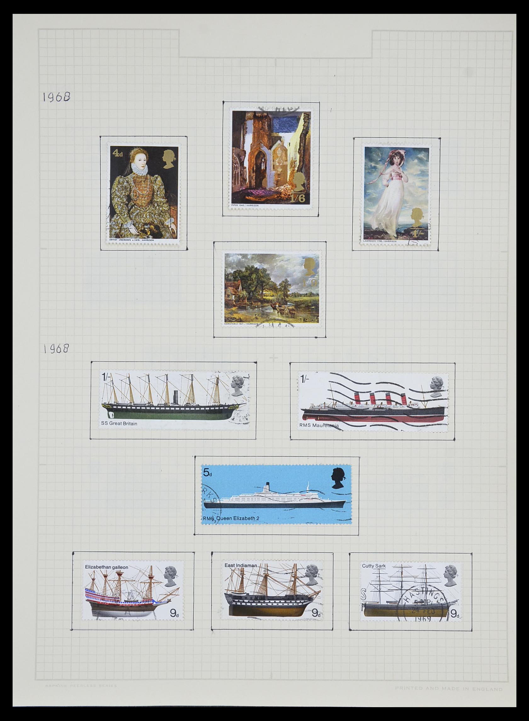 34007 019 - Postzegelverzameling 34007 Engeland en koloniën 1868-1970.