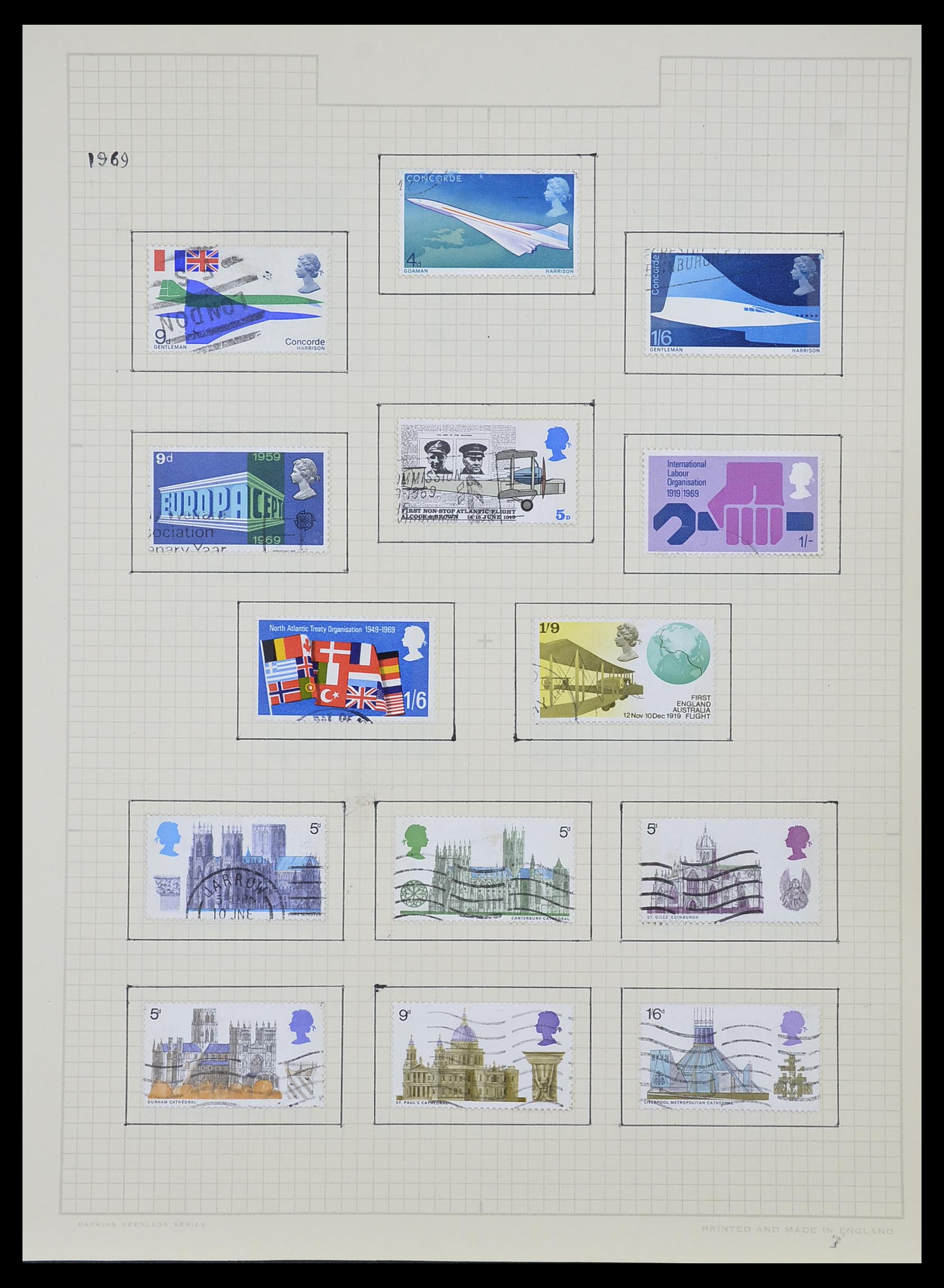 34007 020 - Postzegelverzameling 34007 Engeland en koloniën 1868-1970.