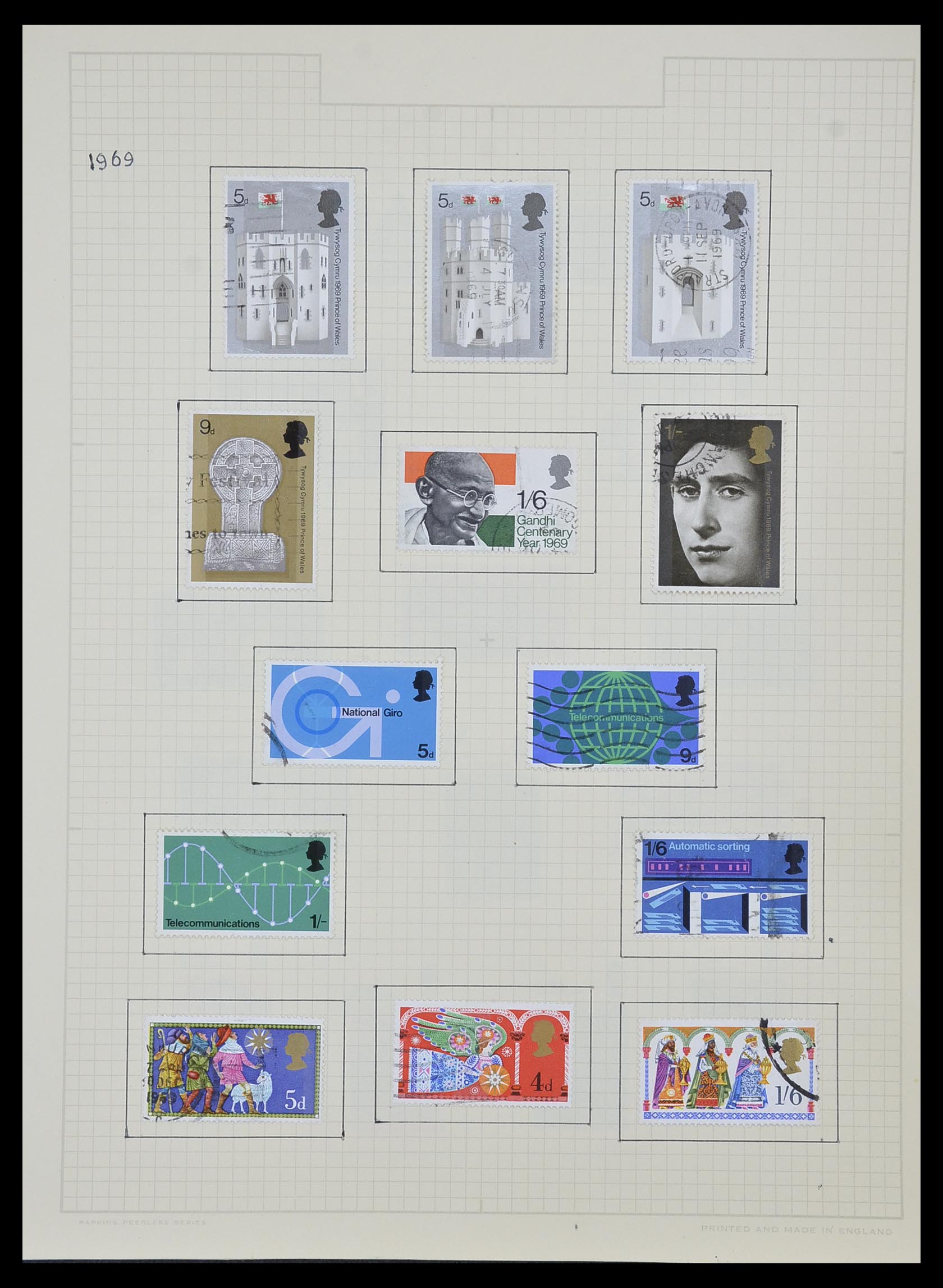 34007 021 - Postzegelverzameling 34007 Engeland en koloniën 1868-1970.
