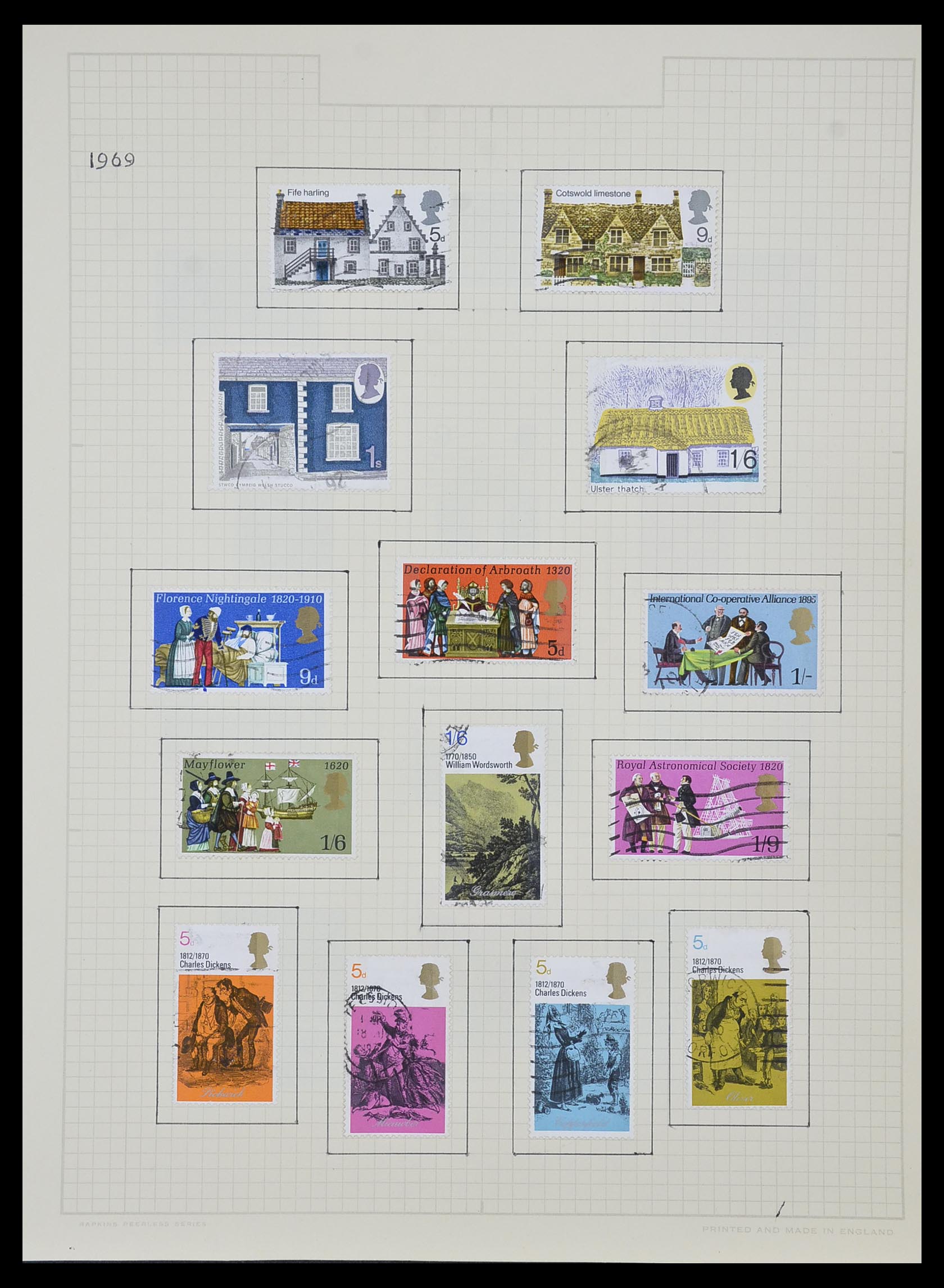 34007 022 - Postzegelverzameling 34007 Engeland en koloniën 1868-1970.