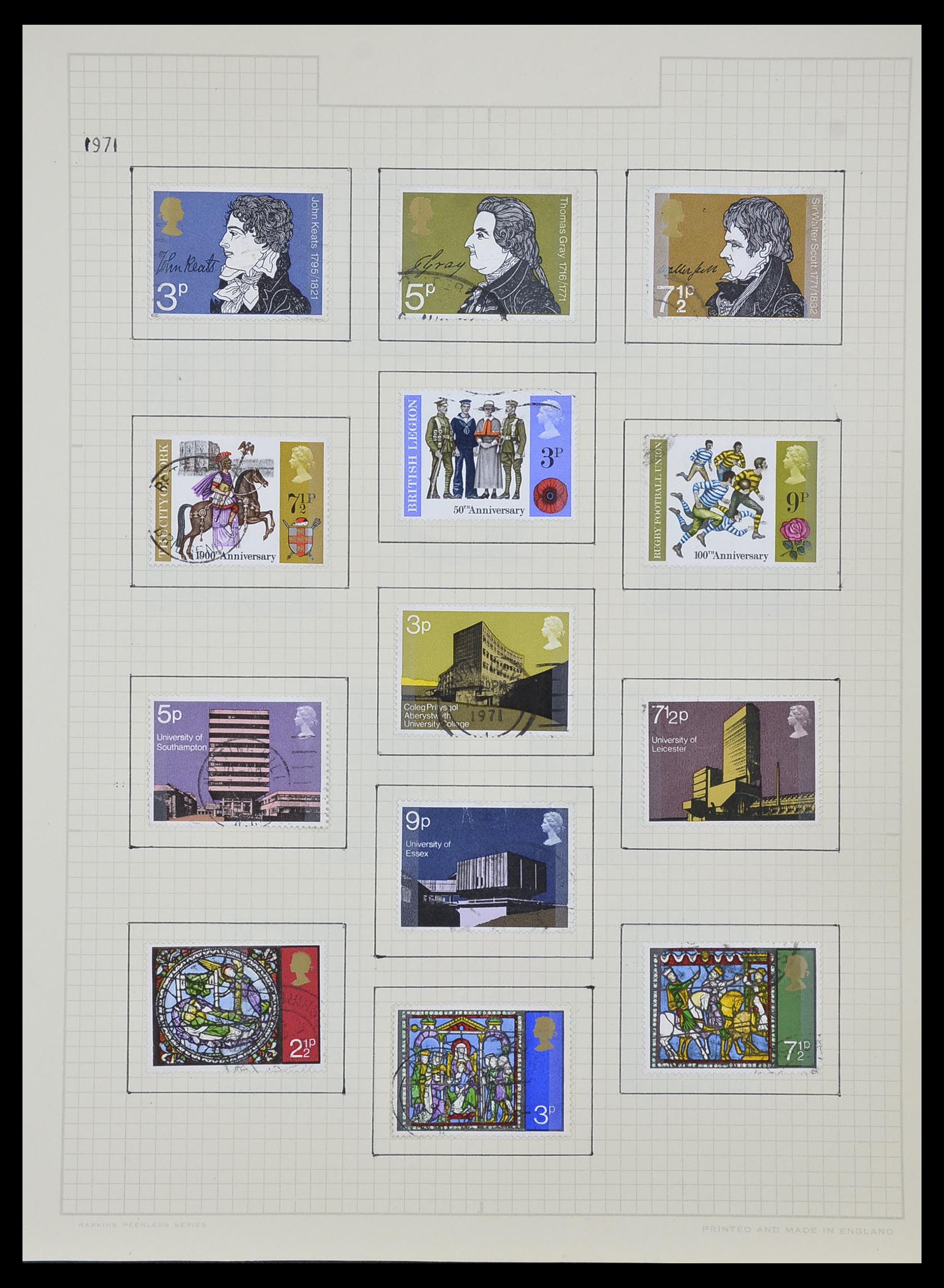 34007 024 - Postzegelverzameling 34007 Engeland en koloniën 1868-1970.