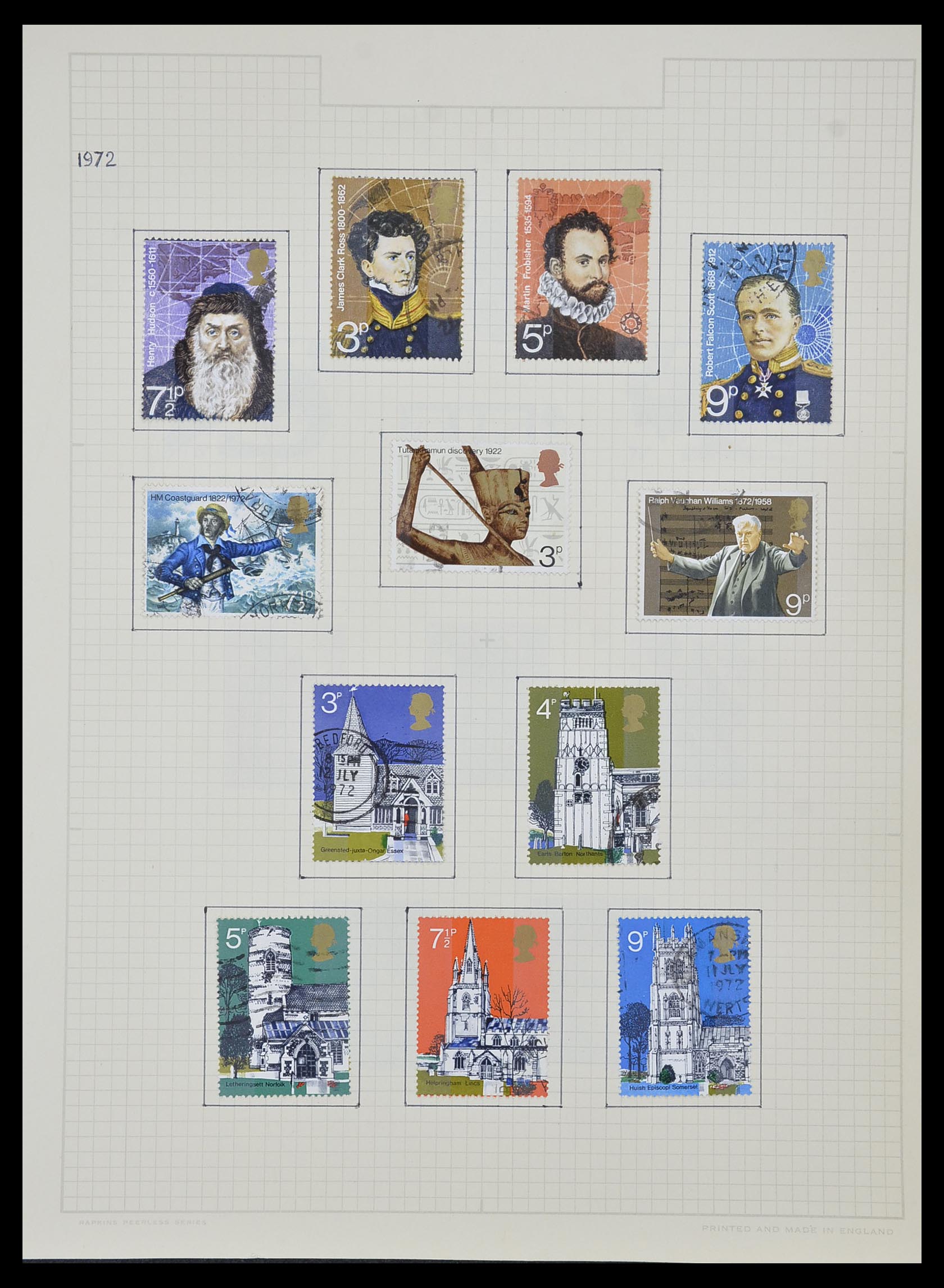 34007 025 - Postzegelverzameling 34007 Engeland en koloniën 1868-1970.