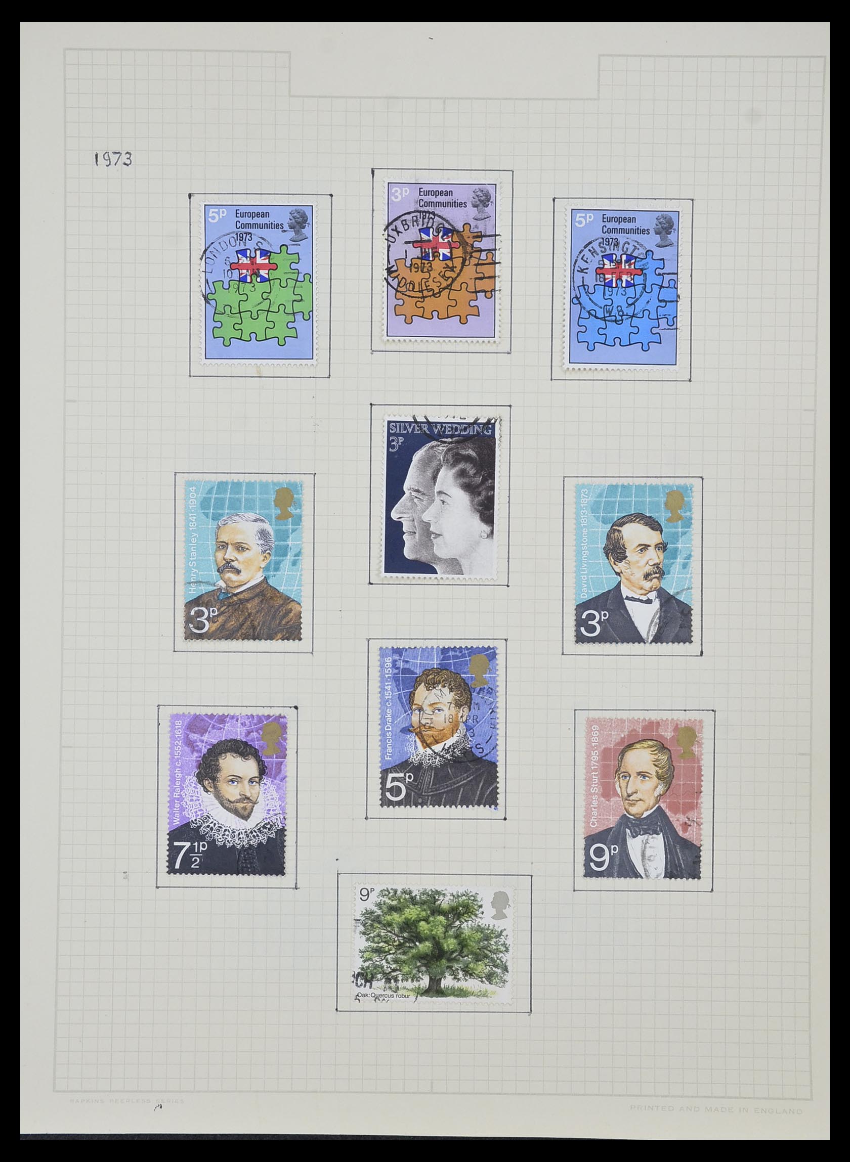 34007 027 - Postzegelverzameling 34007 Engeland en koloniën 1868-1970.