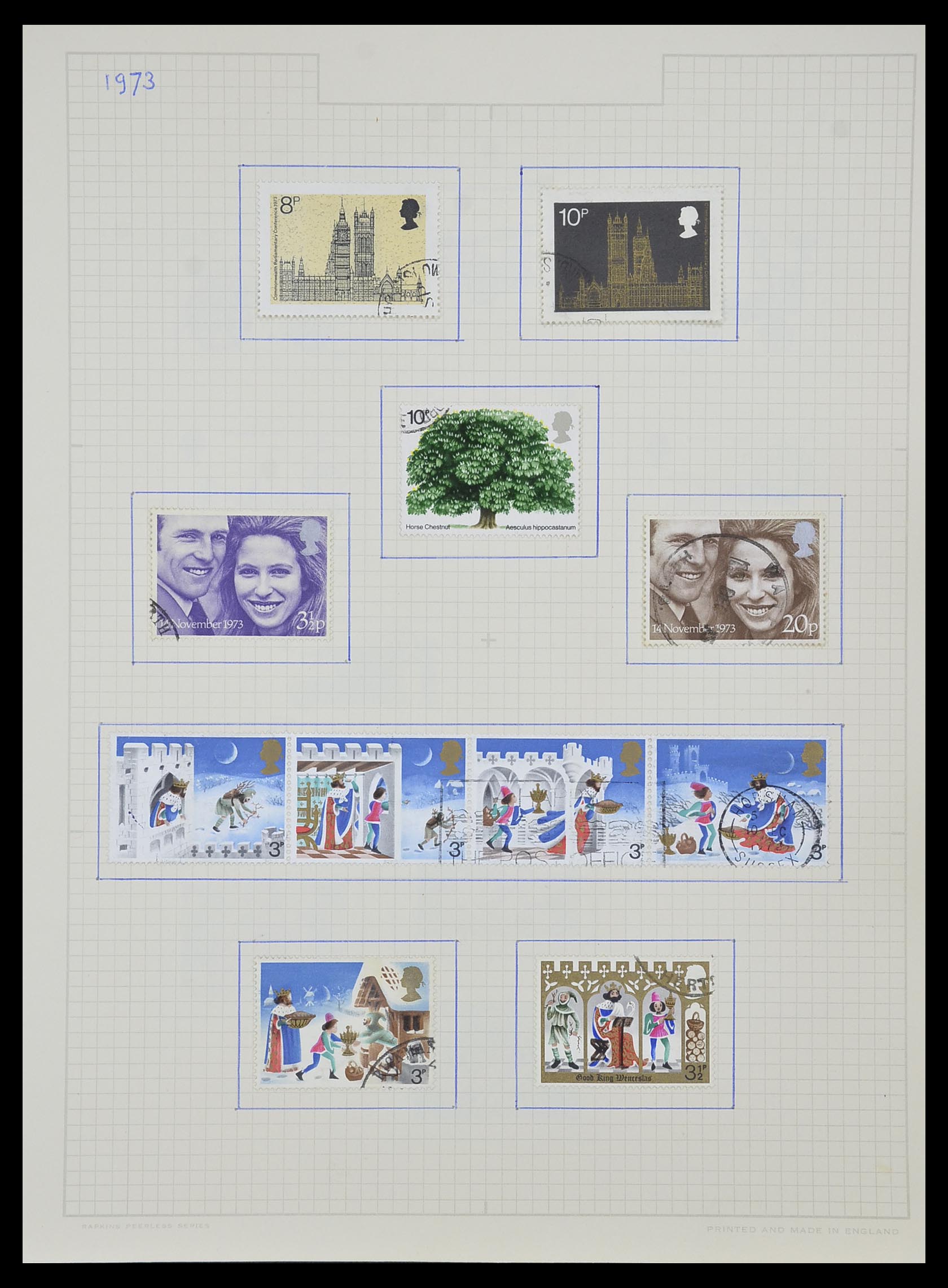 34007 029 - Postzegelverzameling 34007 Engeland en koloniën 1868-1970.