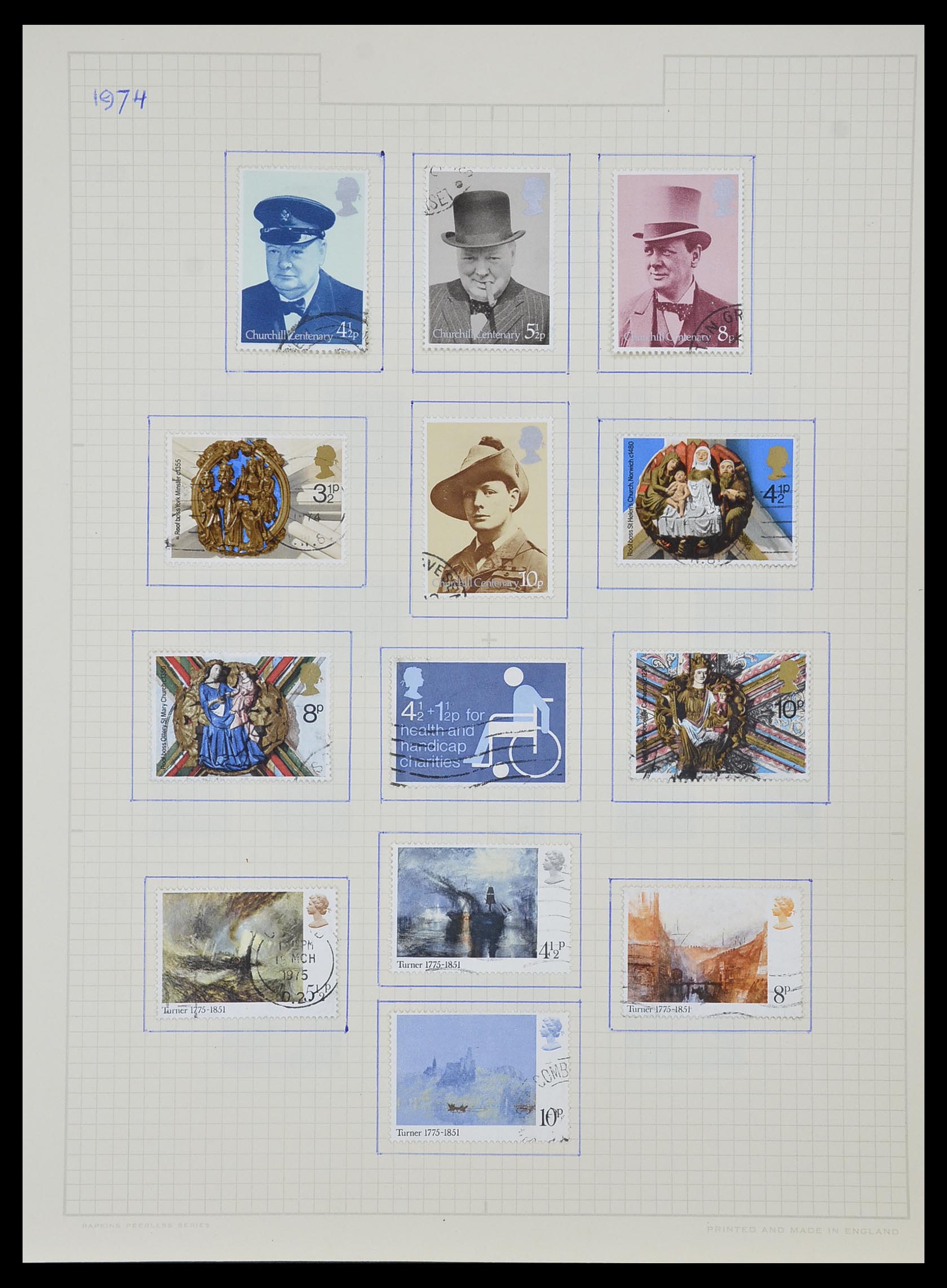 34007 031 - Postzegelverzameling 34007 Engeland en koloniën 1868-1970.