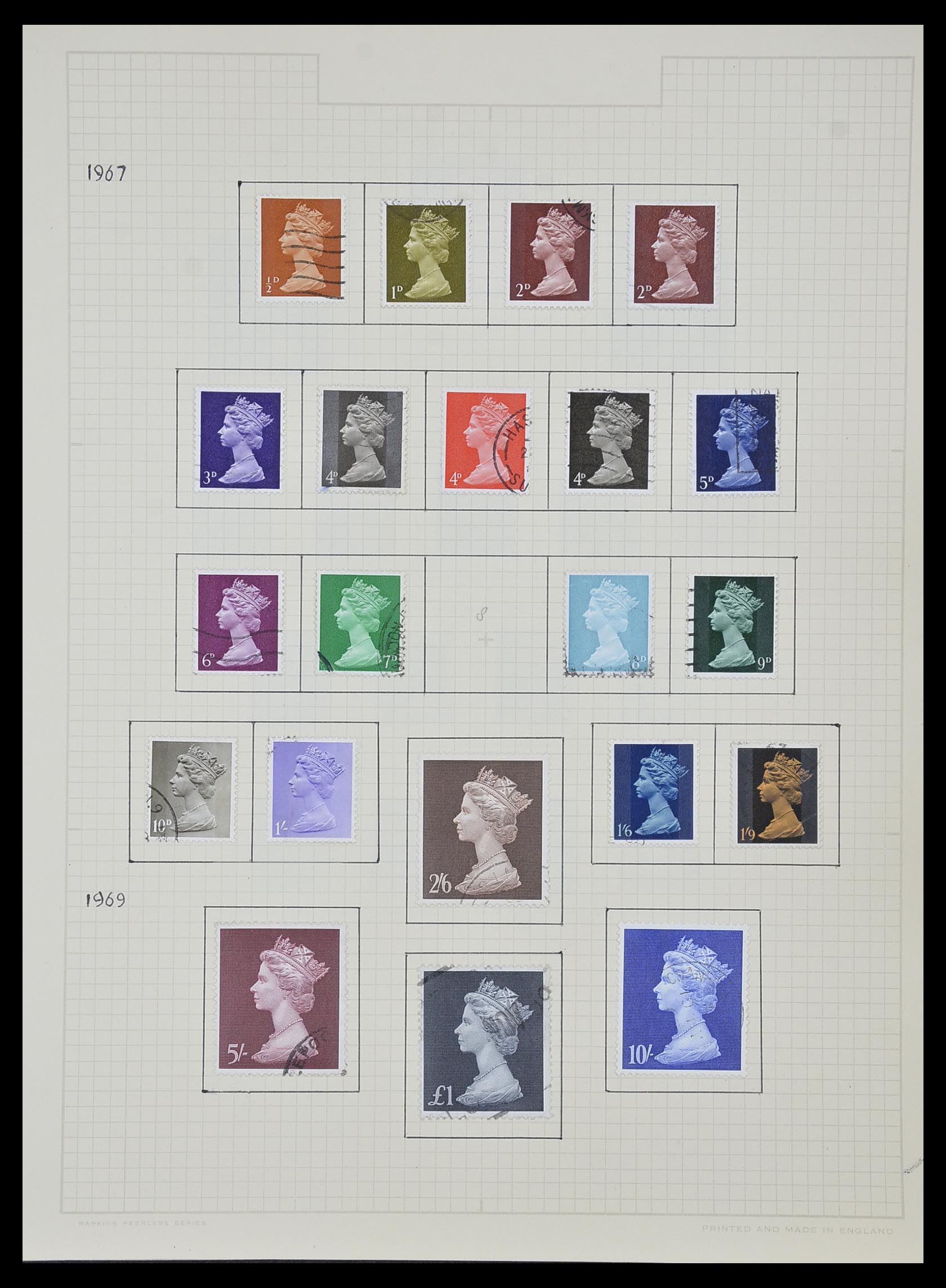 34007 032 - Postzegelverzameling 34007 Engeland en koloniën 1868-1970.