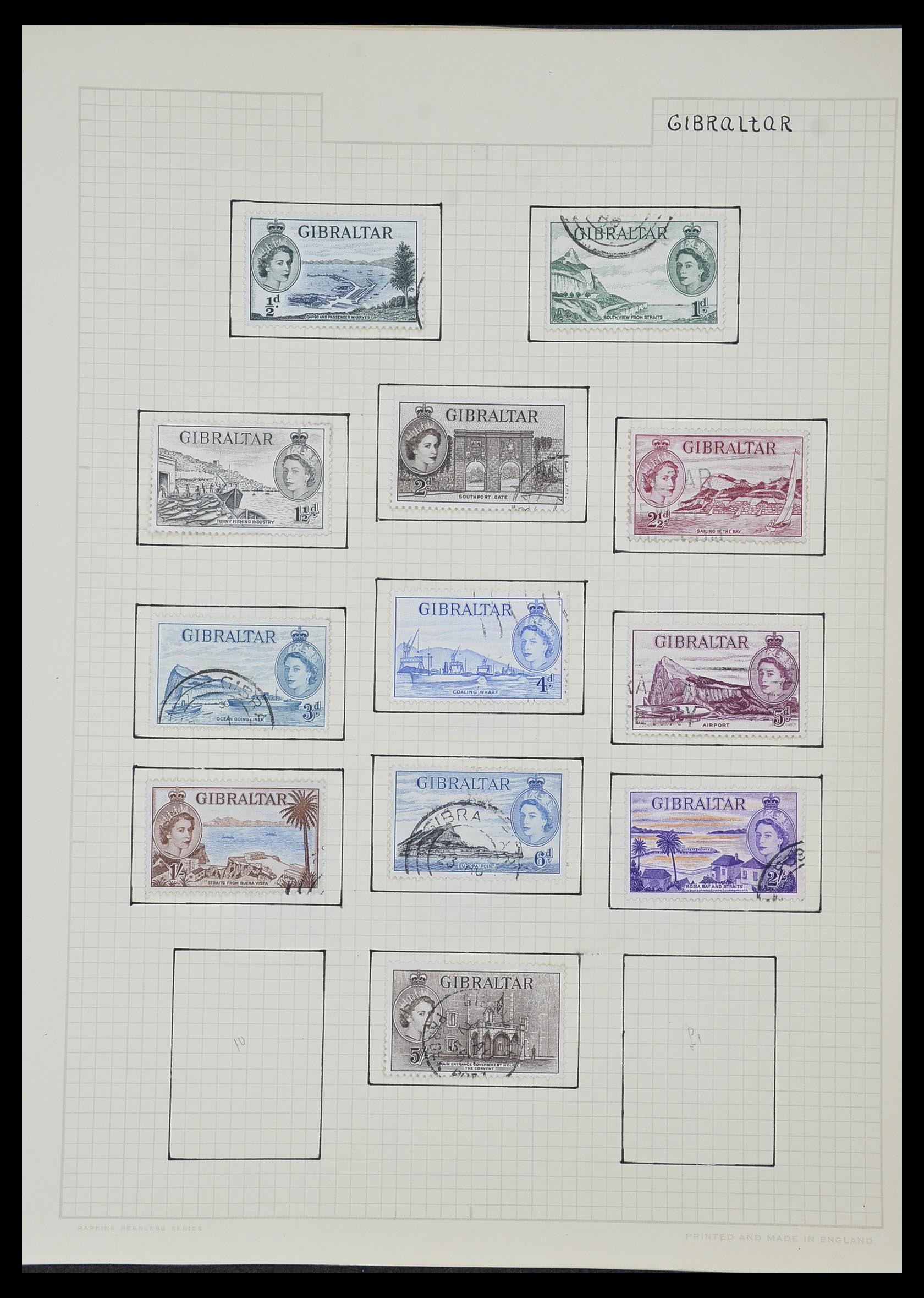 34007 208 - Postzegelverzameling 34007 Engeland en koloniën 1868-1970.