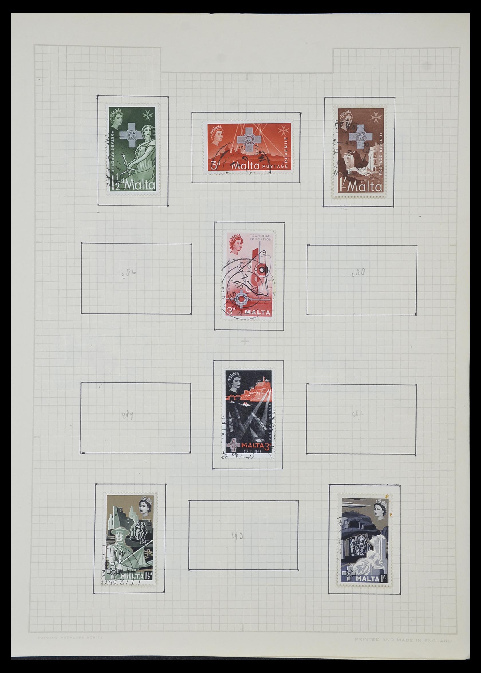 34007 213 - Postzegelverzameling 34007 Engeland en koloniën 1868-1970.
