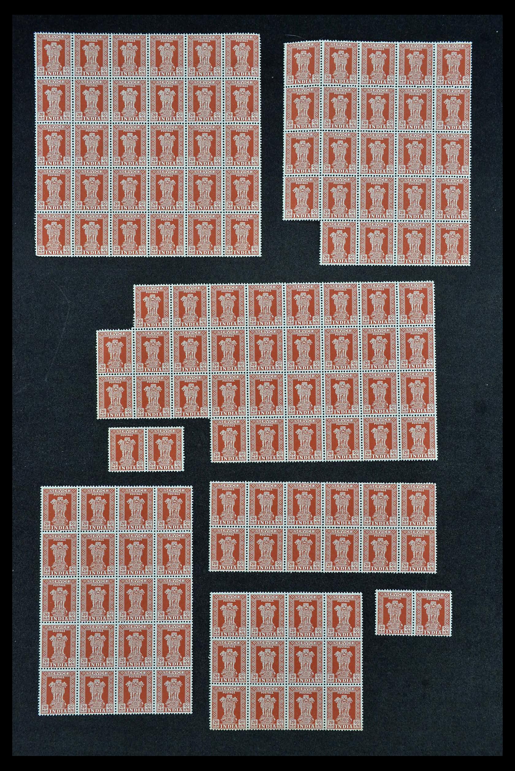 34016 044 - Postzegelverzameling 34016 India dienstzegels 1958-1971.