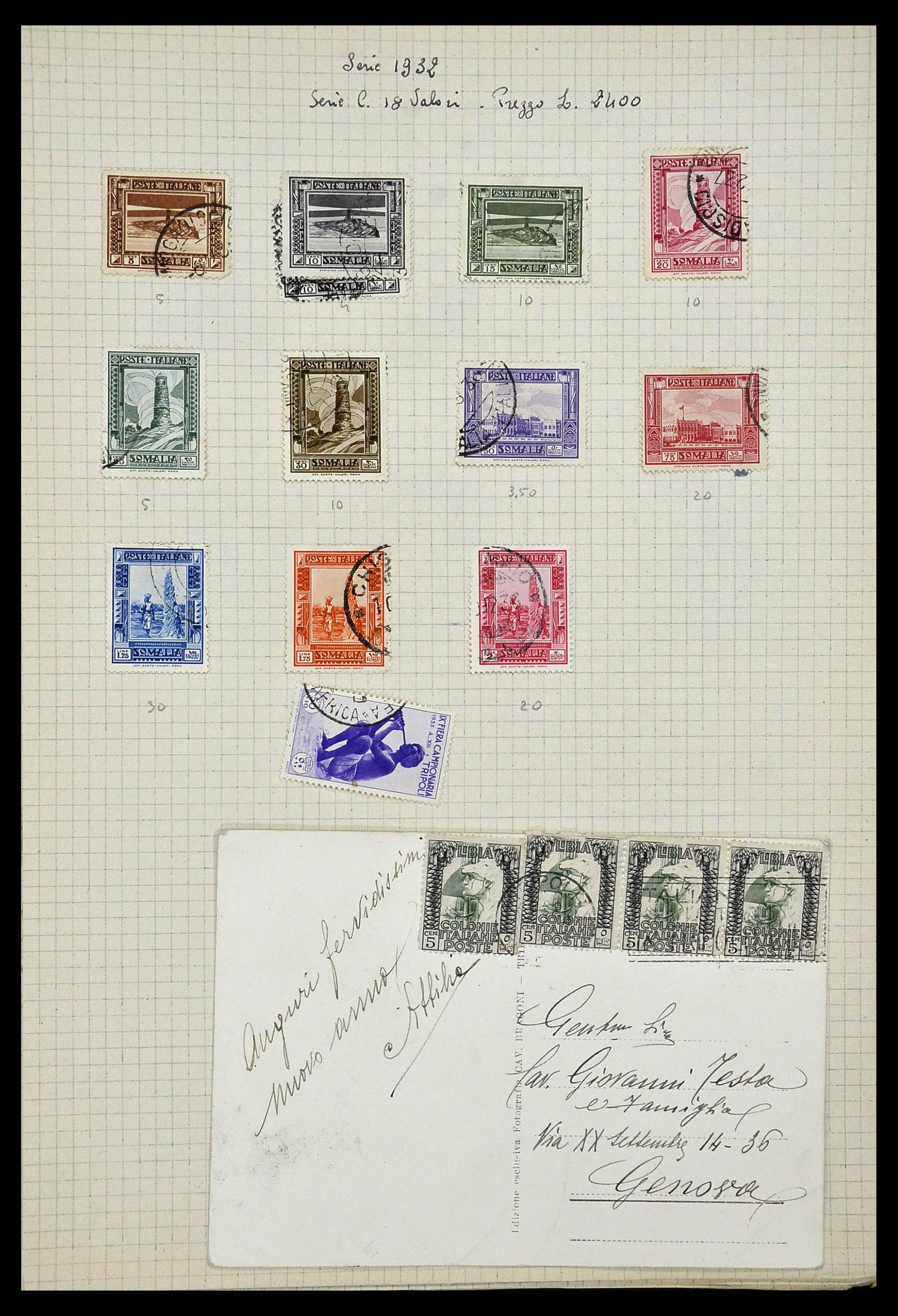 34017 001 - Postzegelverzameling 34017 Italiaanse koloniën en gebieden 1900-1950.