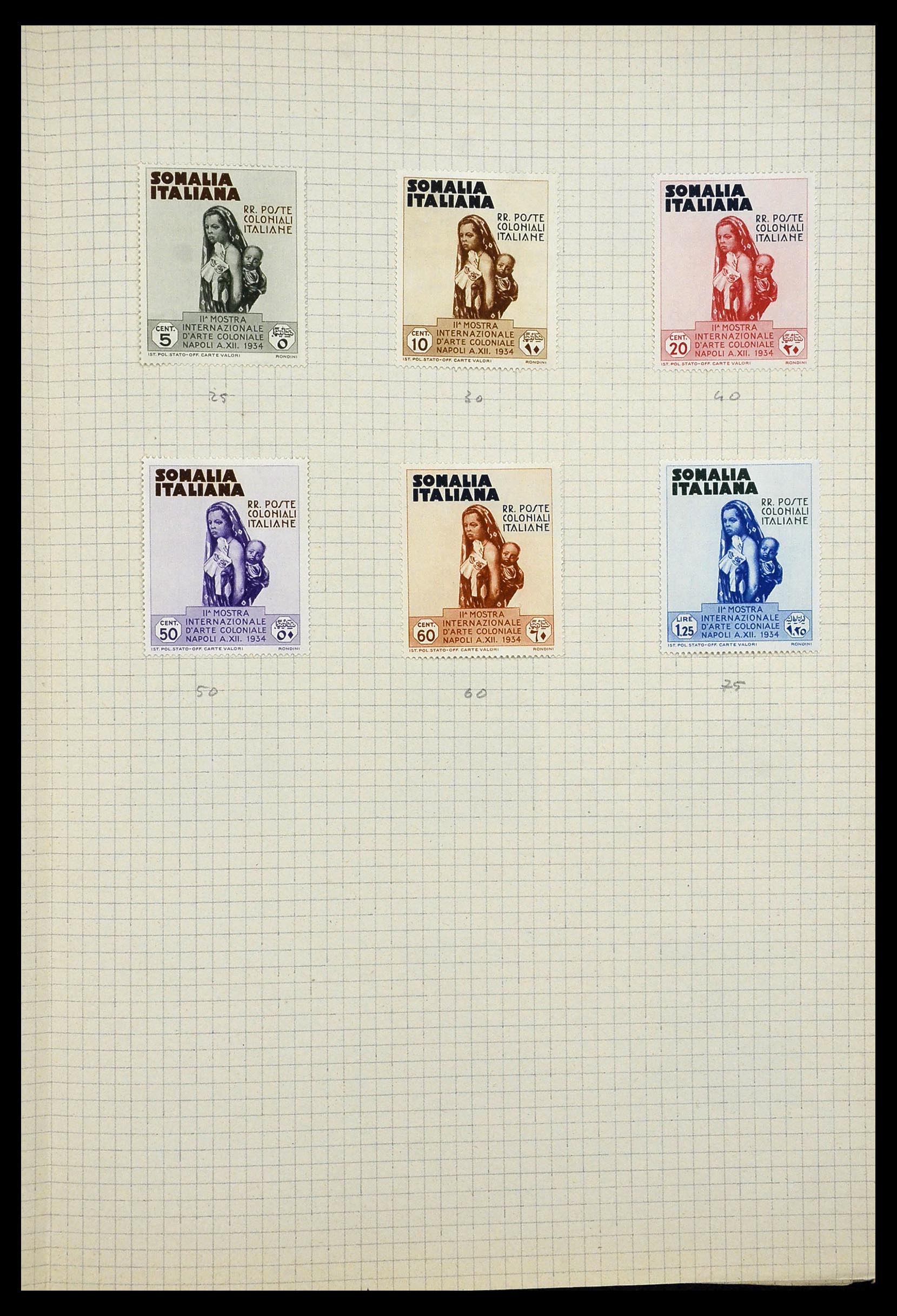 34017 002 - Postzegelverzameling 34017 Italiaanse koloniën en gebieden 1900-1950.