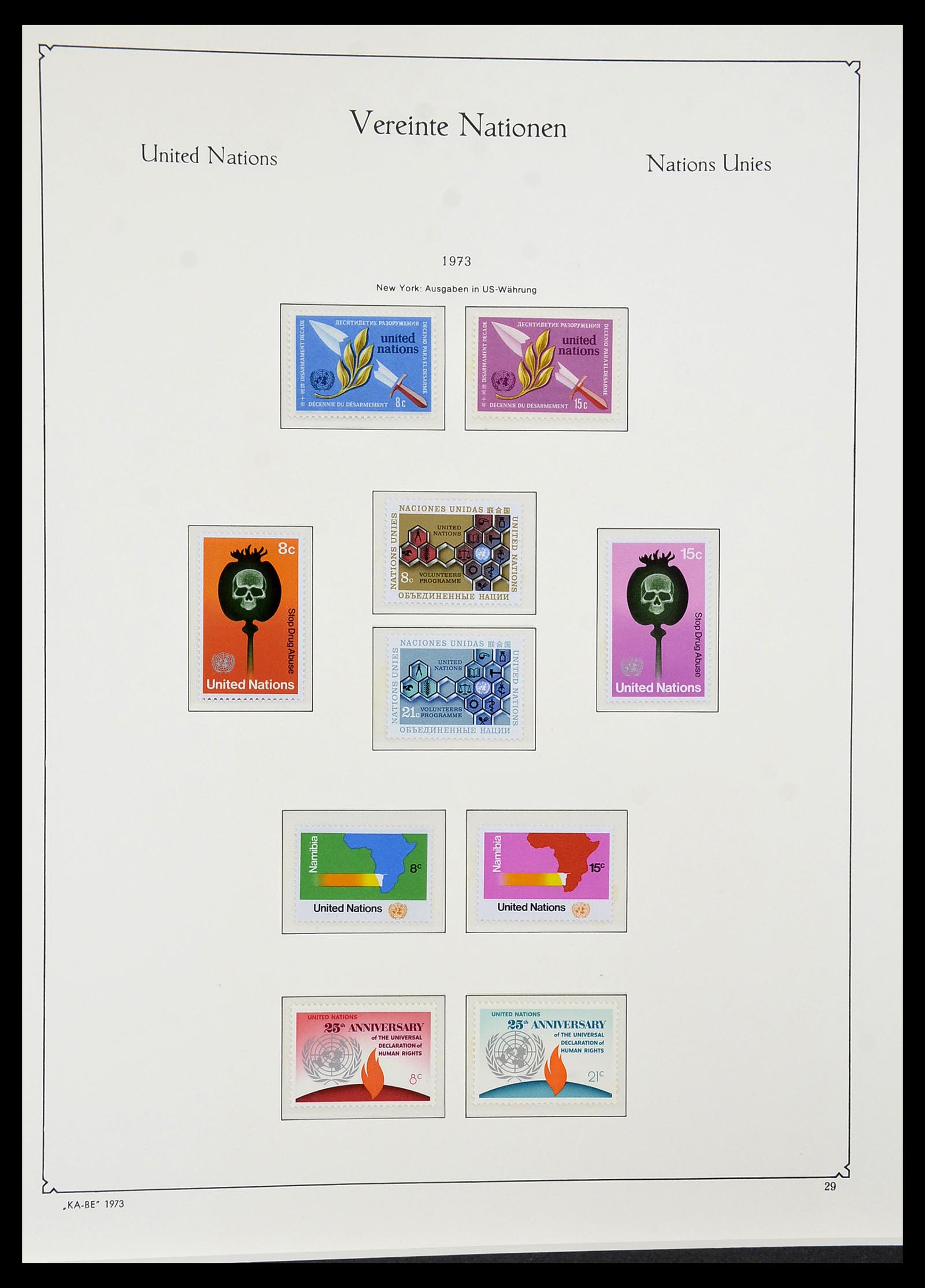 34023 005 - Stamp collection 34023 United Nations New York 1970-2018!