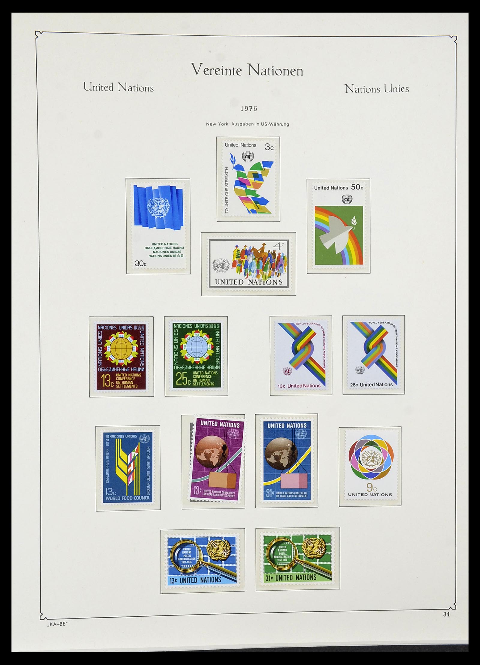 34023 010 - Postzegelverzameling 34023 Verenigde Naties New York 1970-2018!