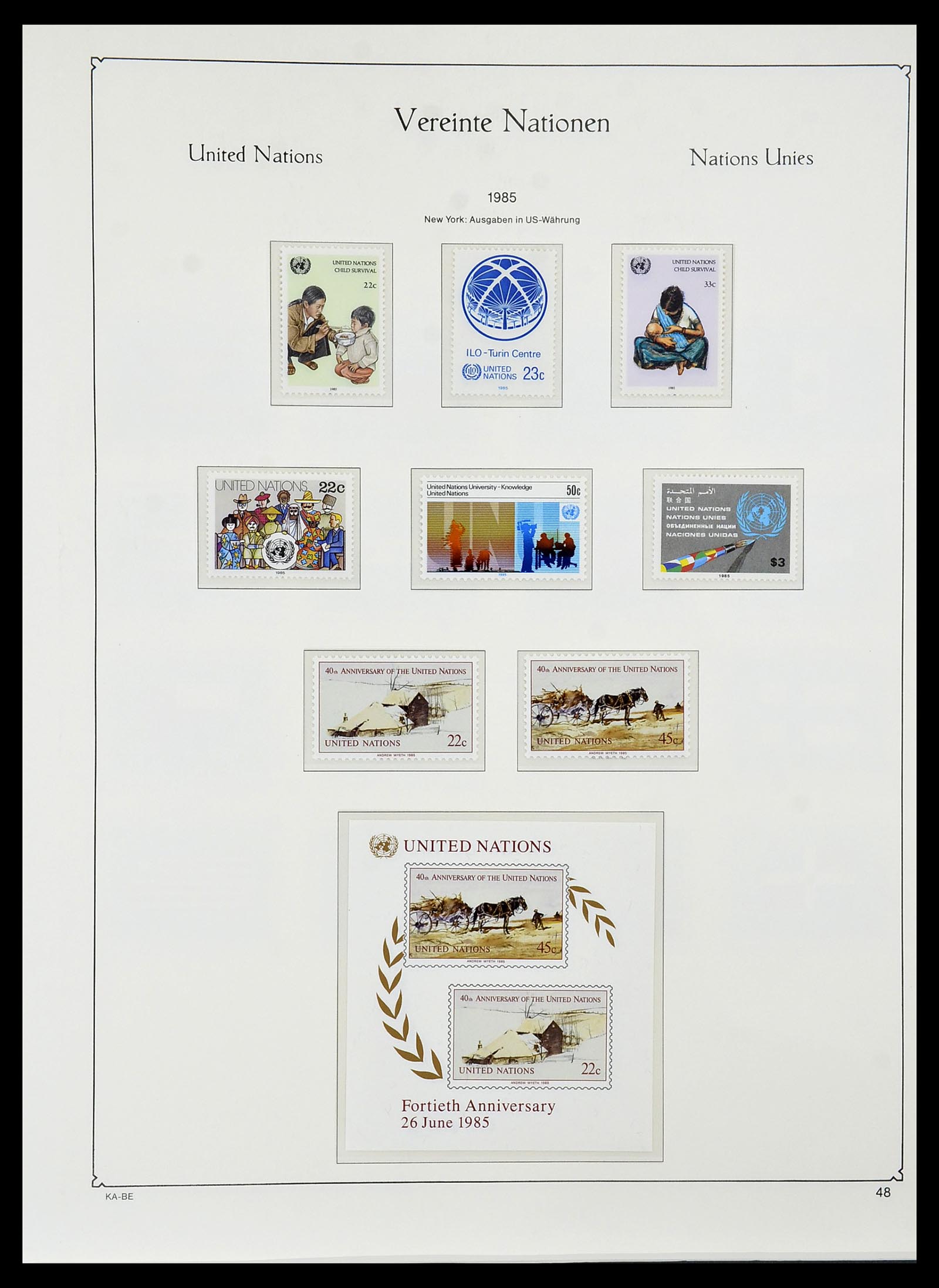 34023 023 - Stamp collection 34023 United Nations New York 1970-2018!
