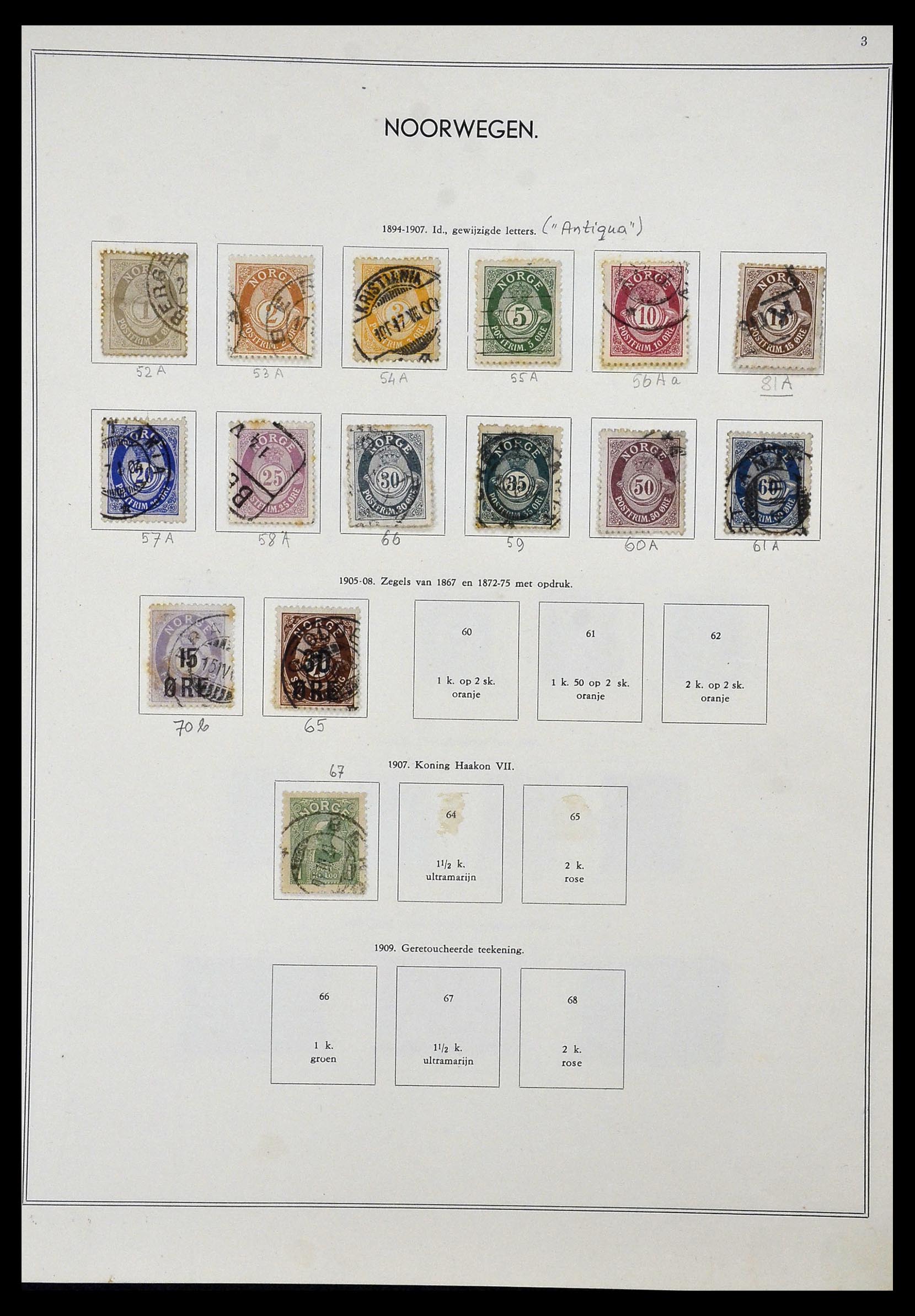 34031 003 - Postzegelverzameling 34031 Noorwegen 1856-1948.