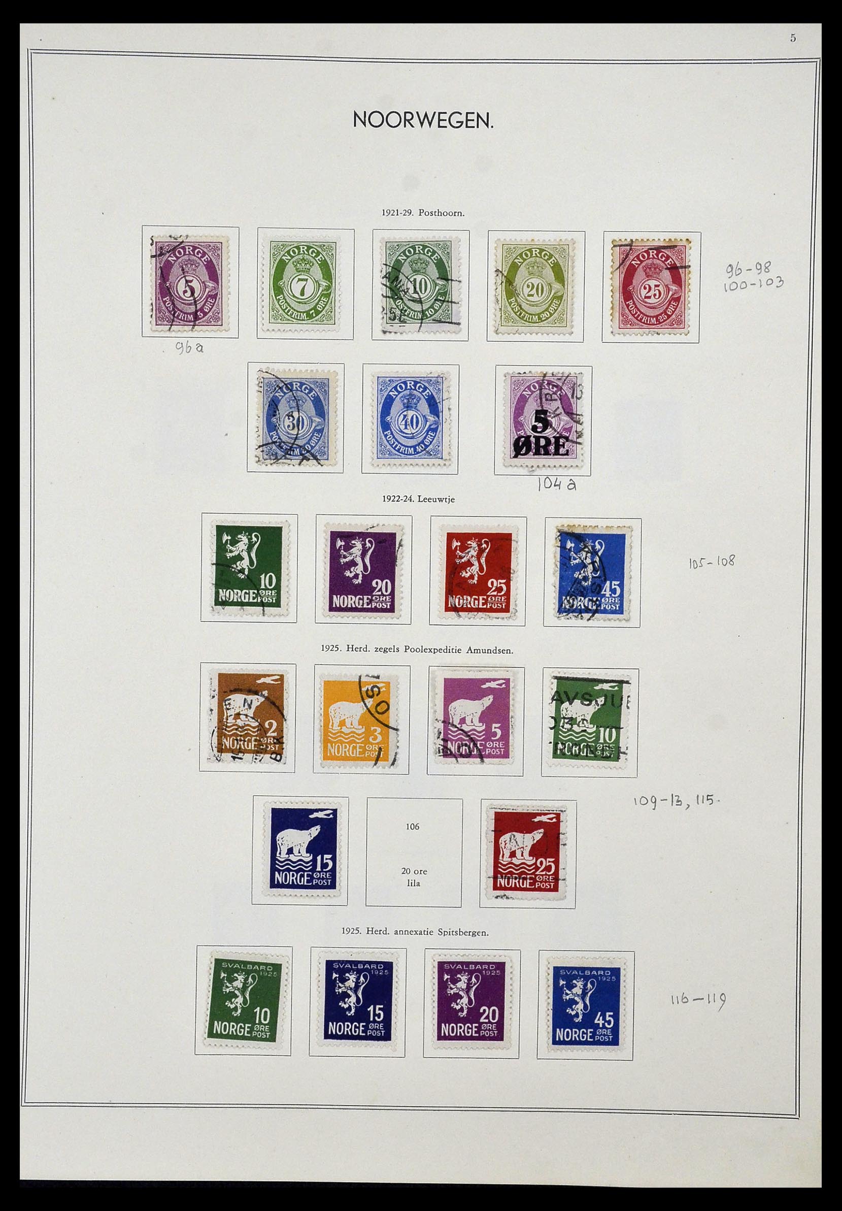 34031 005 - Postzegelverzameling 34031 Noorwegen 1856-1948.