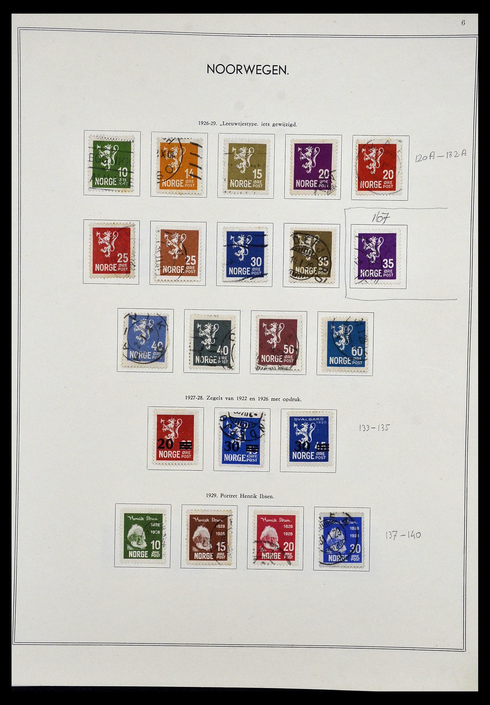34031 006 - Postzegelverzameling 34031 Noorwegen 1856-1948.