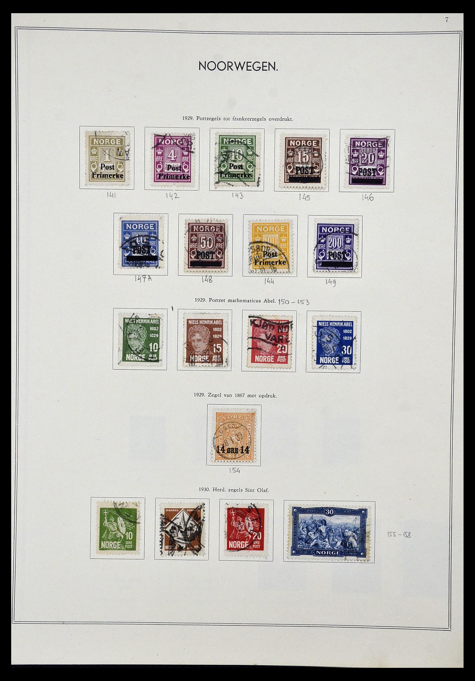 34031 007 - Postzegelverzameling 34031 Noorwegen 1856-1948.