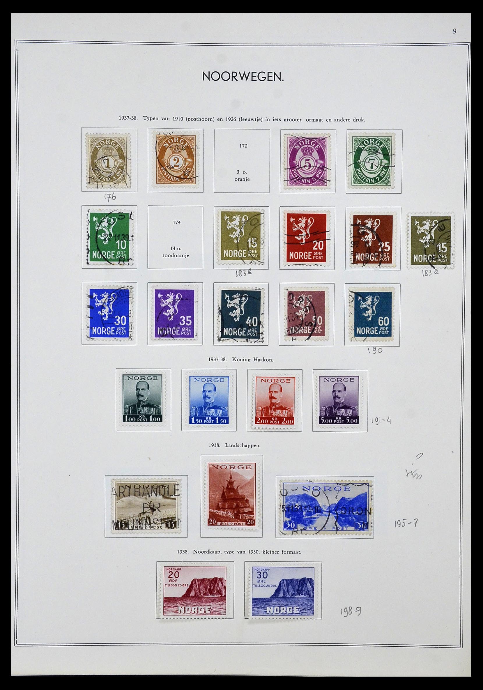 34031 009 - Postzegelverzameling 34031 Noorwegen 1856-1948.