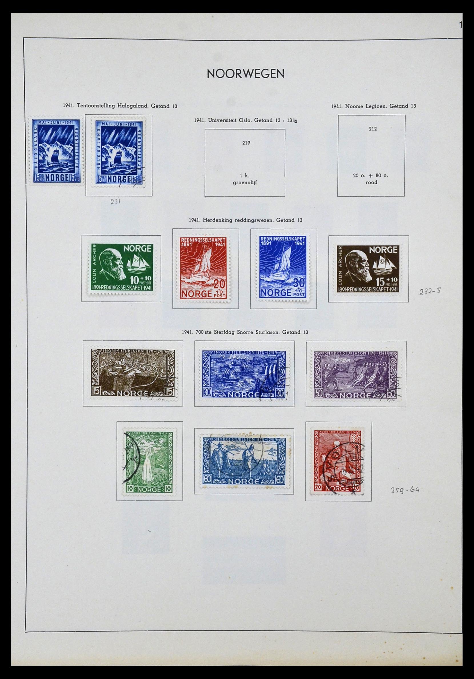 34031 011 - Postzegelverzameling 34031 Noorwegen 1856-1948.