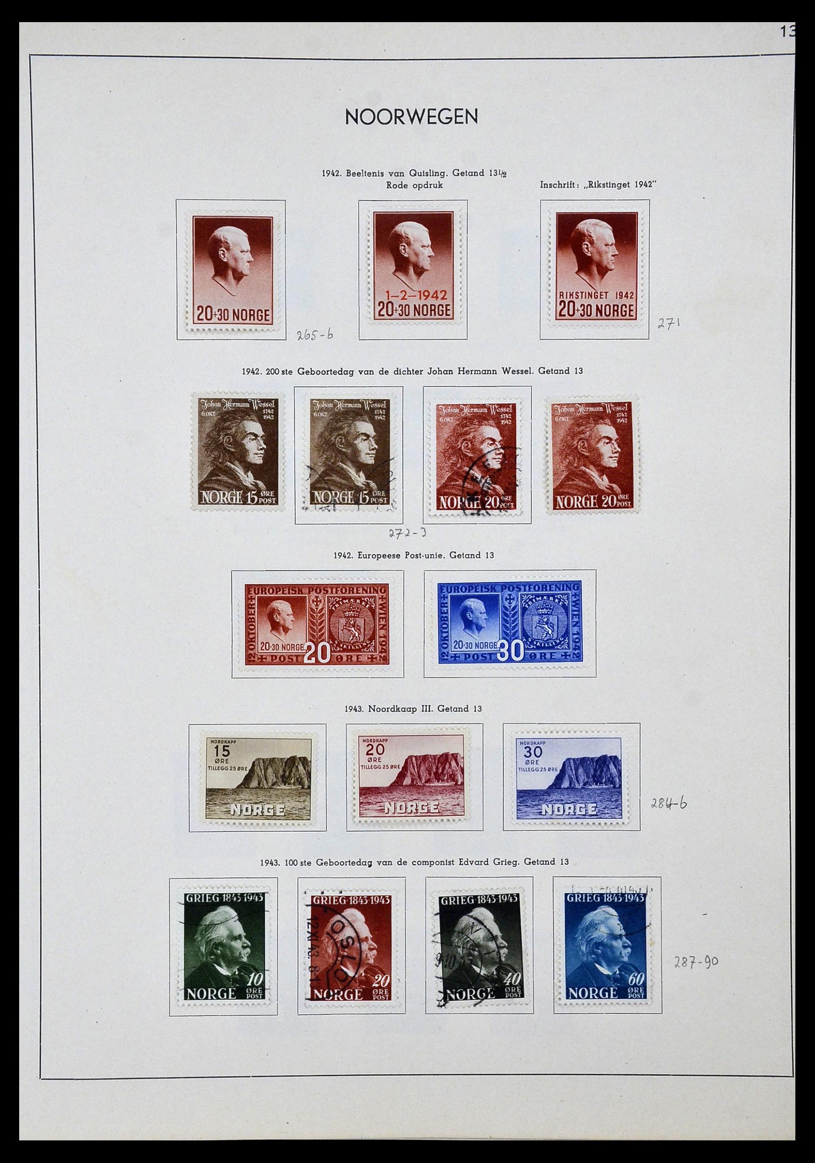 34031 013 - Postzegelverzameling 34031 Noorwegen 1856-1948.