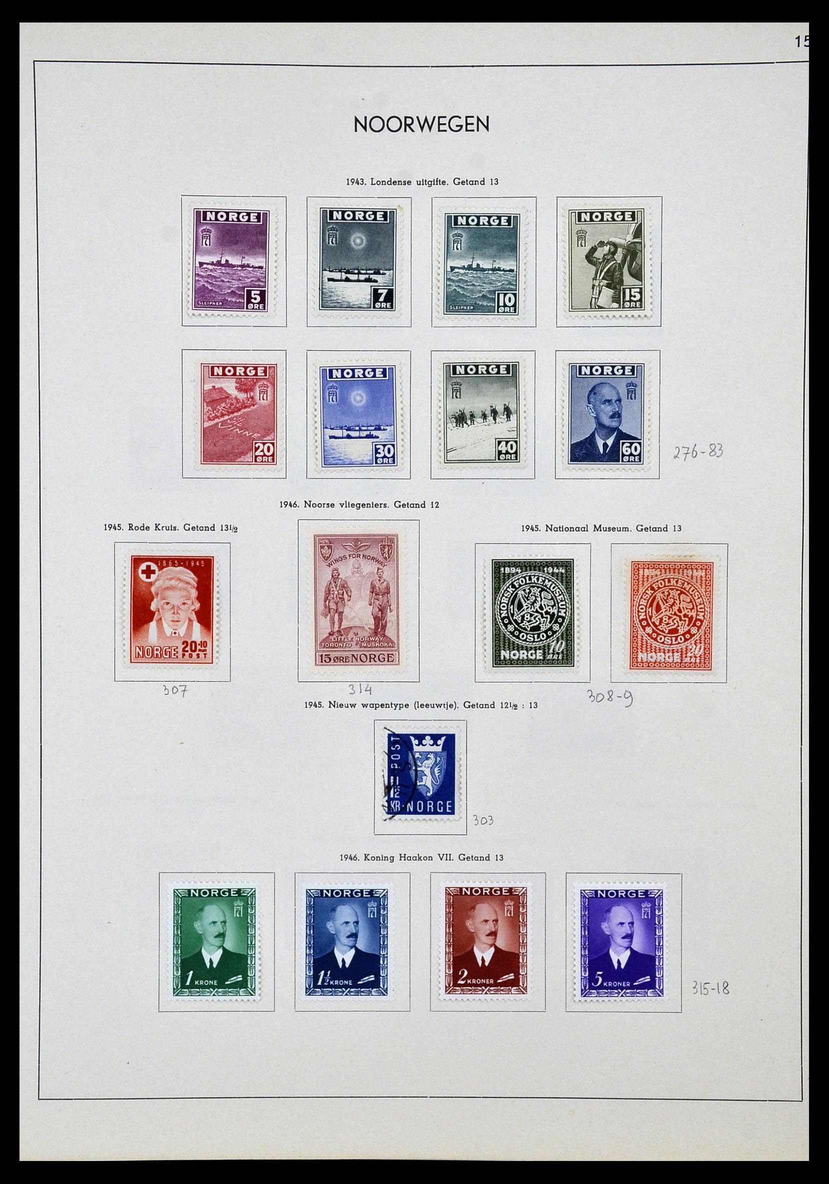 34031 015 - Postzegelverzameling 34031 Noorwegen 1856-1948.