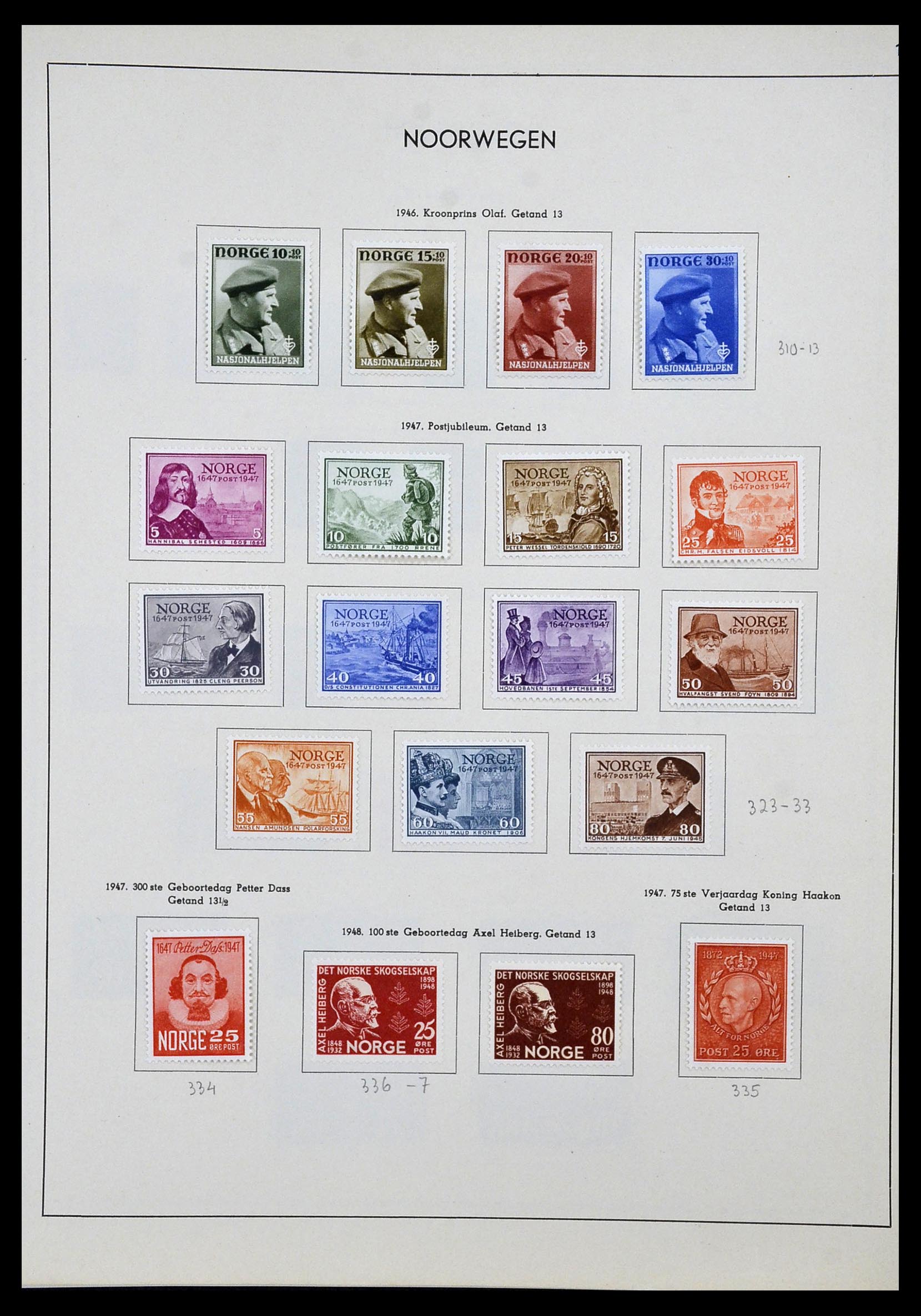34031 016 - Postzegelverzameling 34031 Noorwegen 1856-1948.