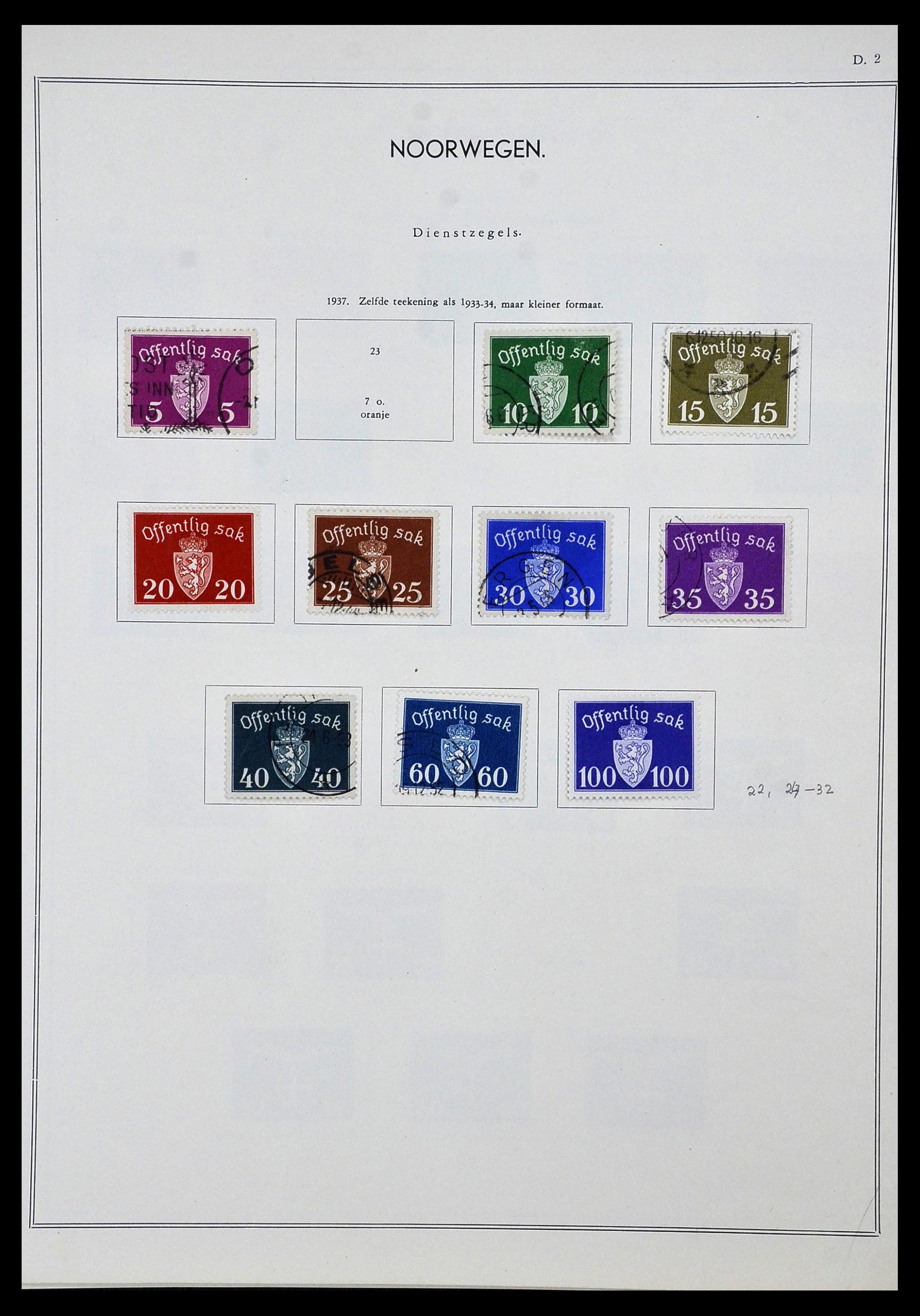 34031 018 - Postzegelverzameling 34031 Noorwegen 1856-1948.
