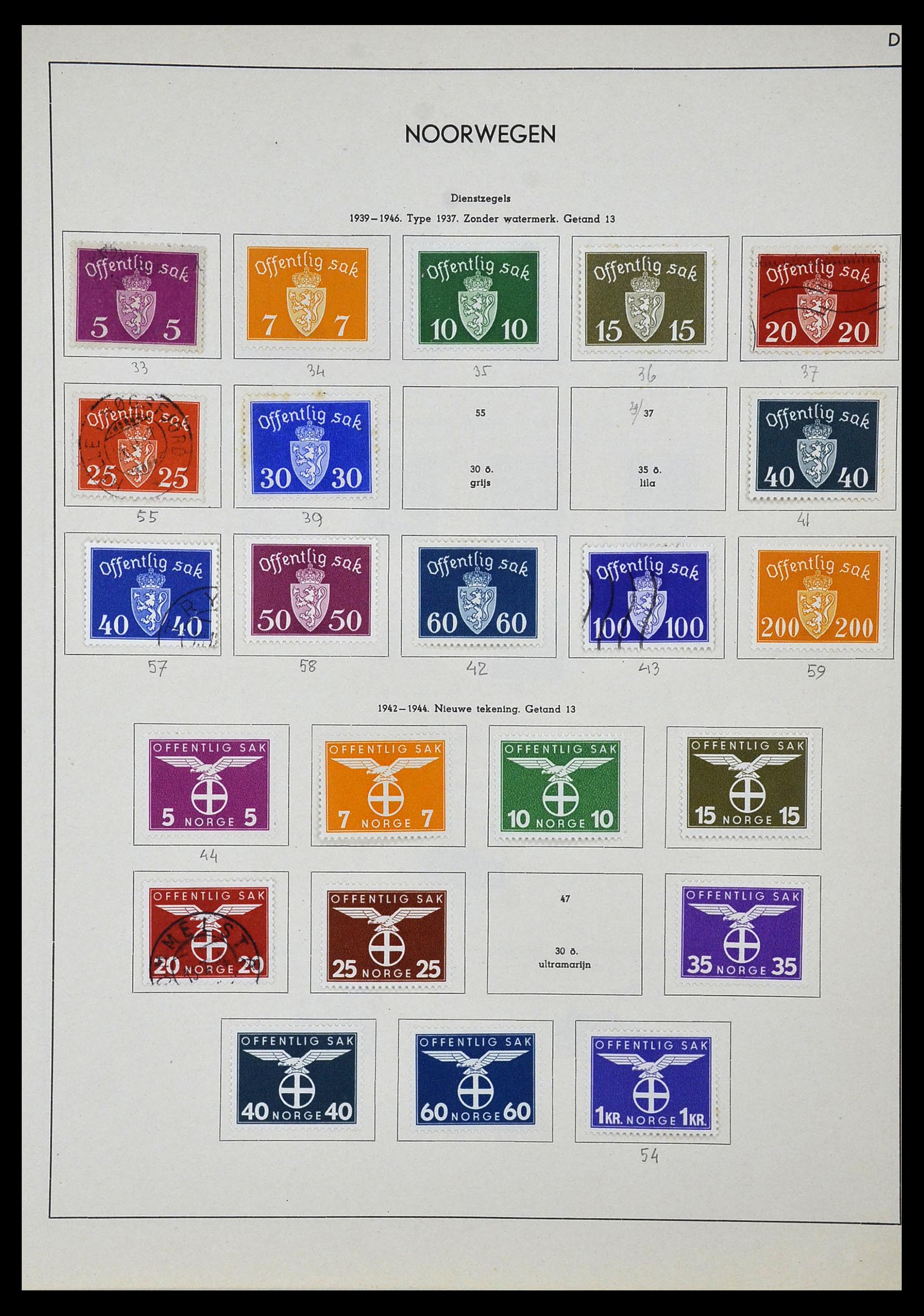 34031 019 - Postzegelverzameling 34031 Noorwegen 1856-1948.