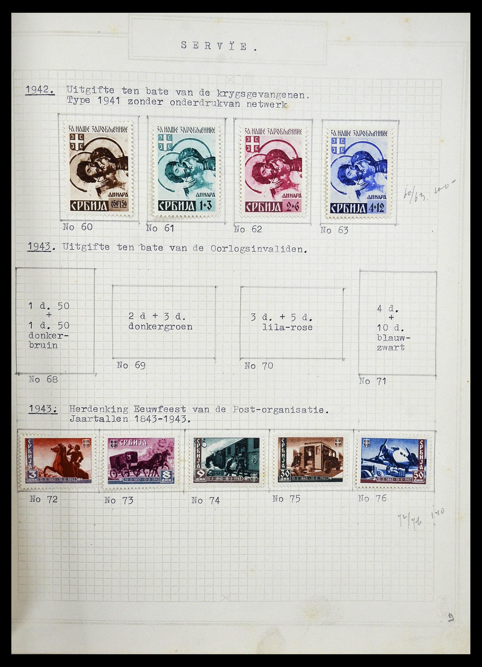 34033 011 - Postzegelverzameling 34033 Servië 1868-1945.