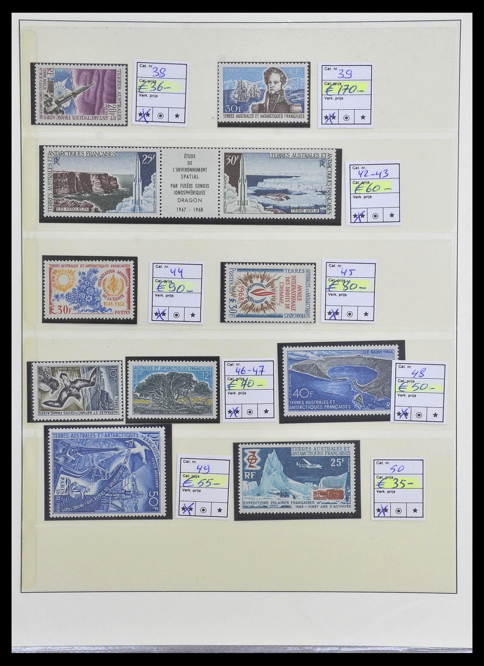 34035 004 - Postzegelverzameling 34035 Frans Antarctica 1955-1992.