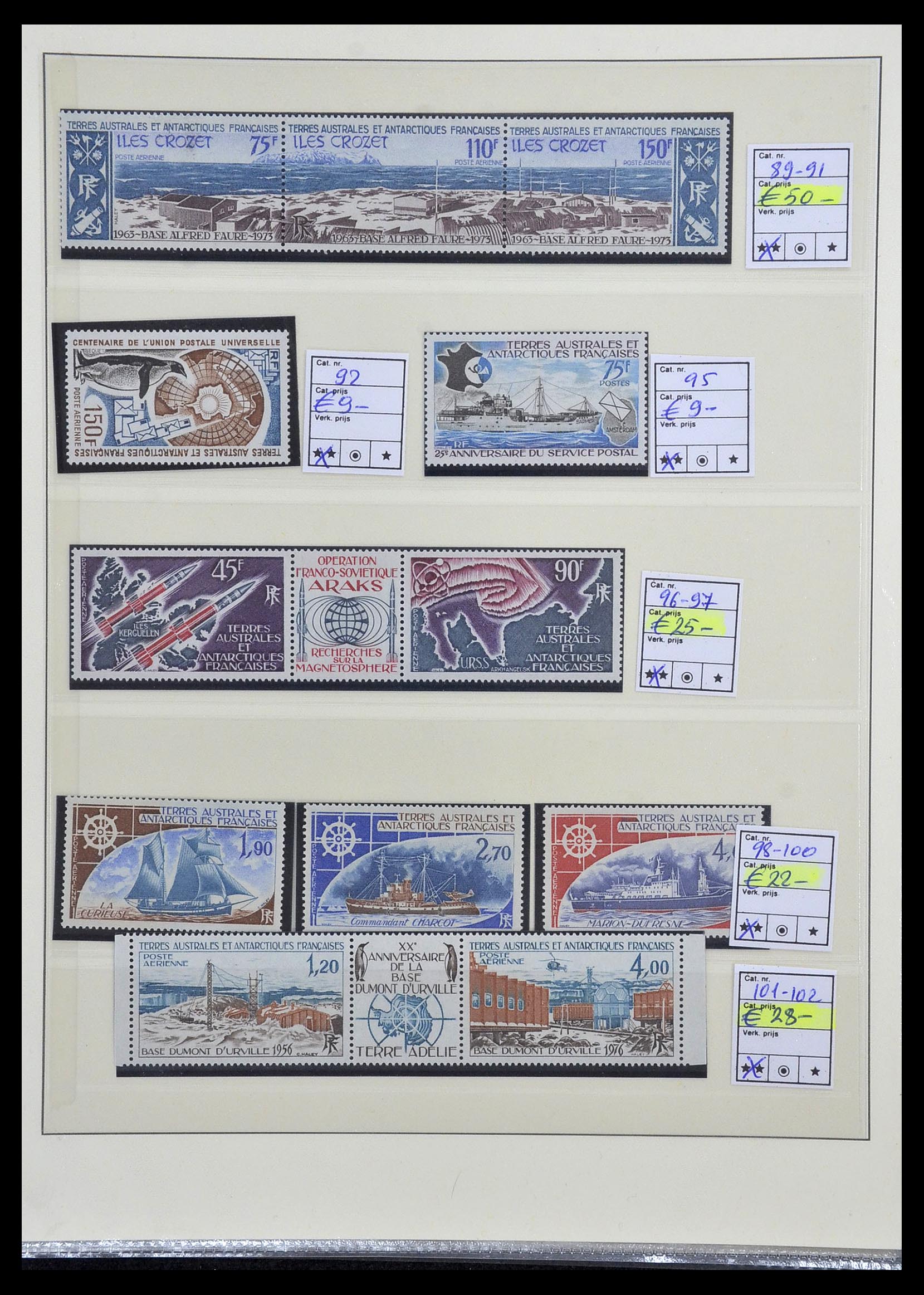 34035 007 - Postzegelverzameling 34035 Frans Antarctica 1955-1992.