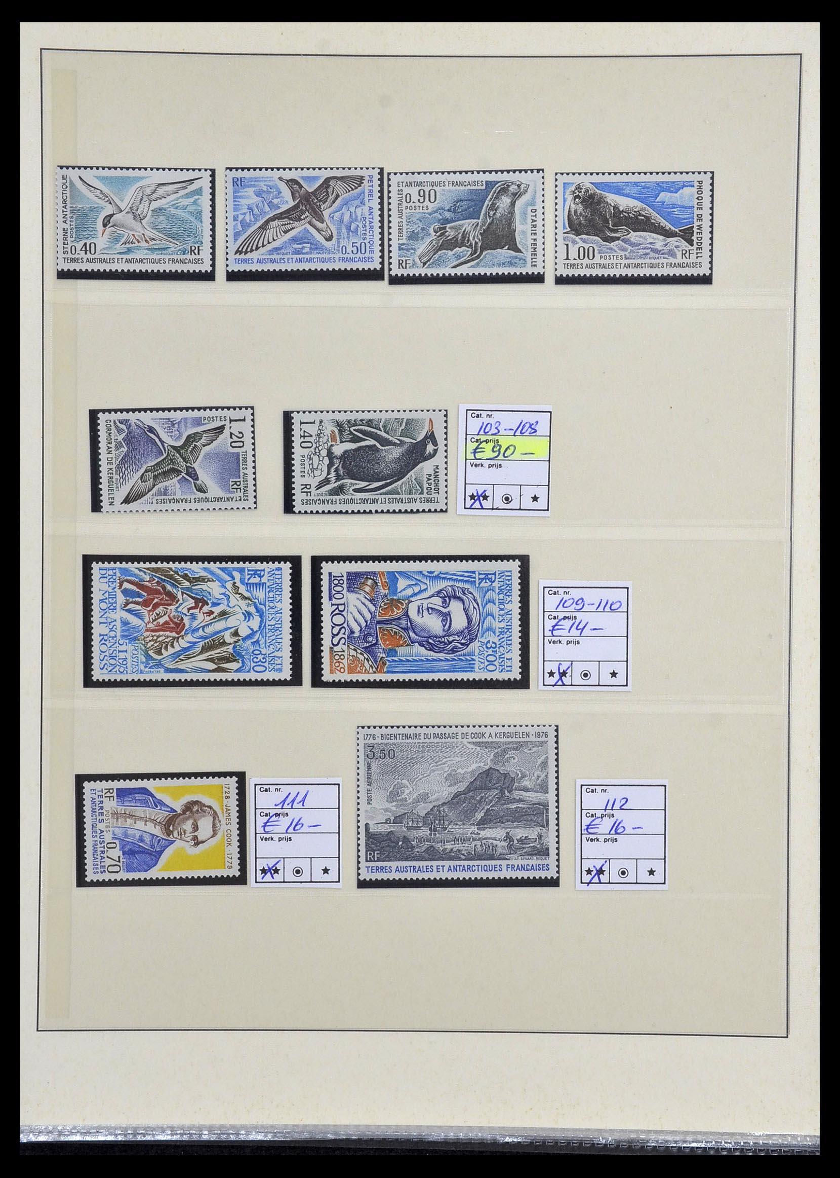 34035 008 - Postzegelverzameling 34035 Frans Antarctica 1955-1992.