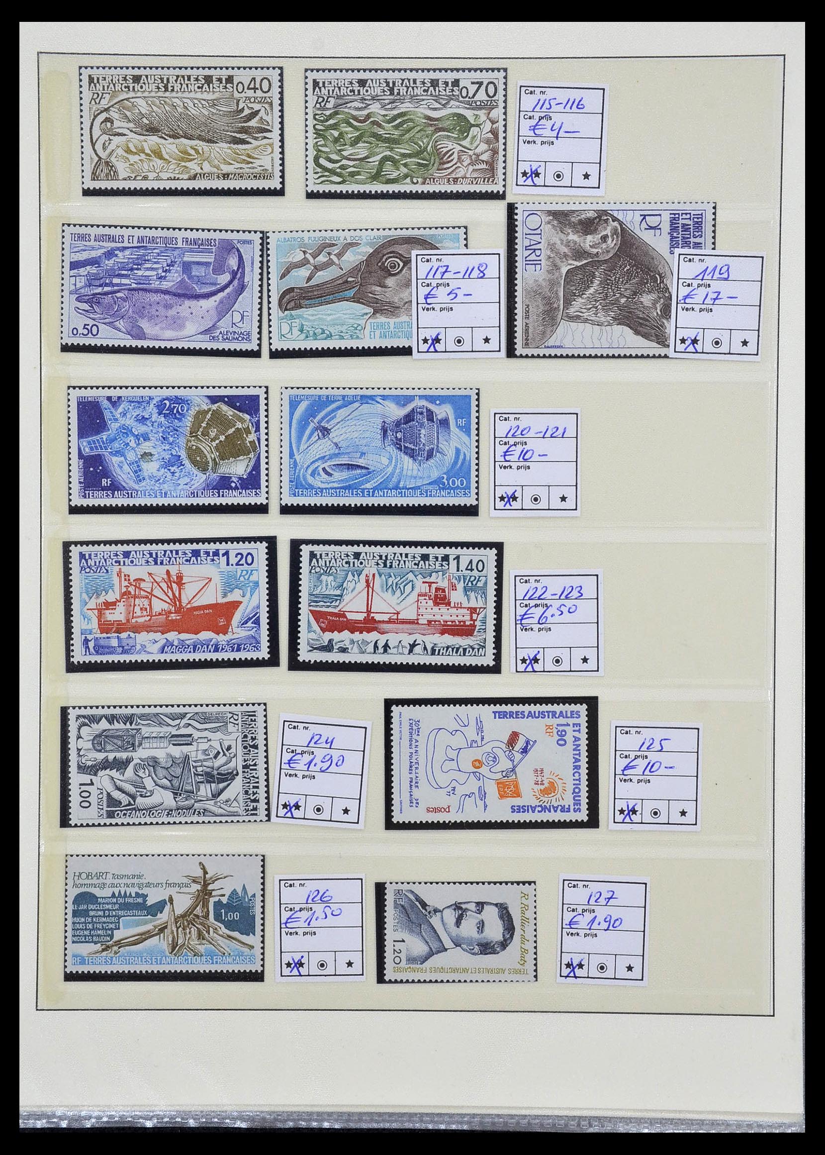 34035 009 - Postzegelverzameling 34035 Frans Antarctica 1955-1992.