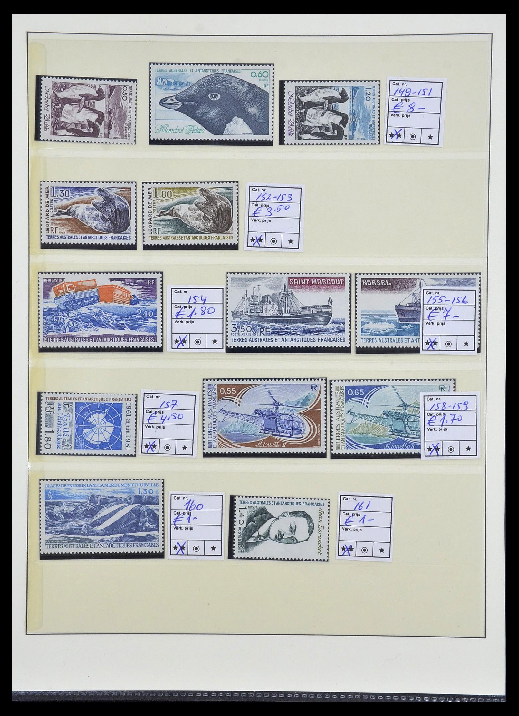 34035 012 - Postzegelverzameling 34035 Frans Antarctica 1955-1992.