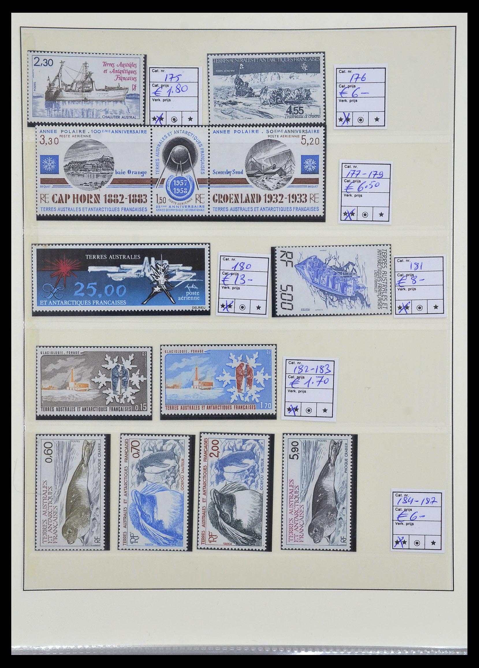 34035 014 - Postzegelverzameling 34035 Frans Antarctica 1955-1992.