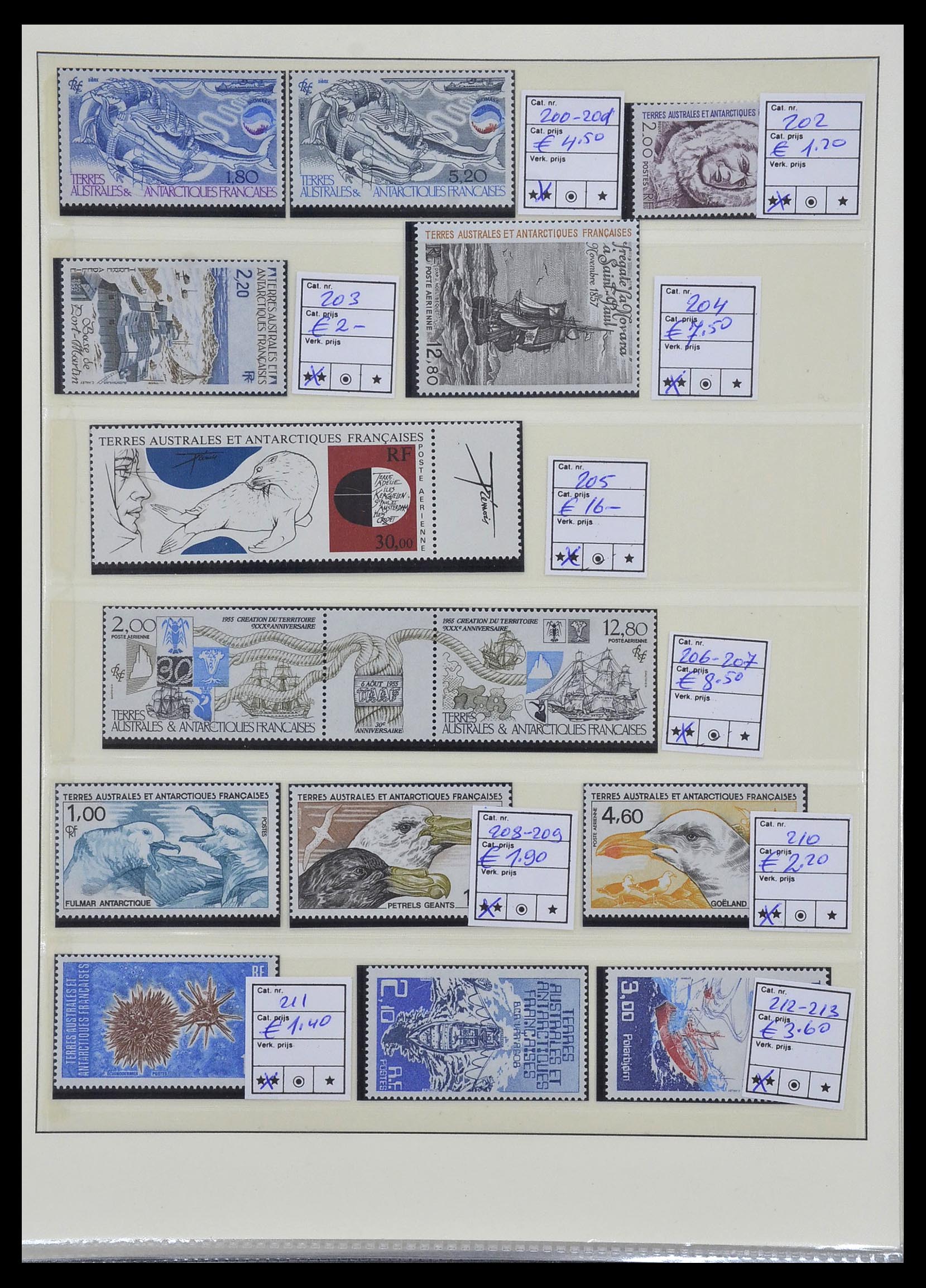 34035 016 - Postzegelverzameling 34035 Frans Antarctica 1955-1992.